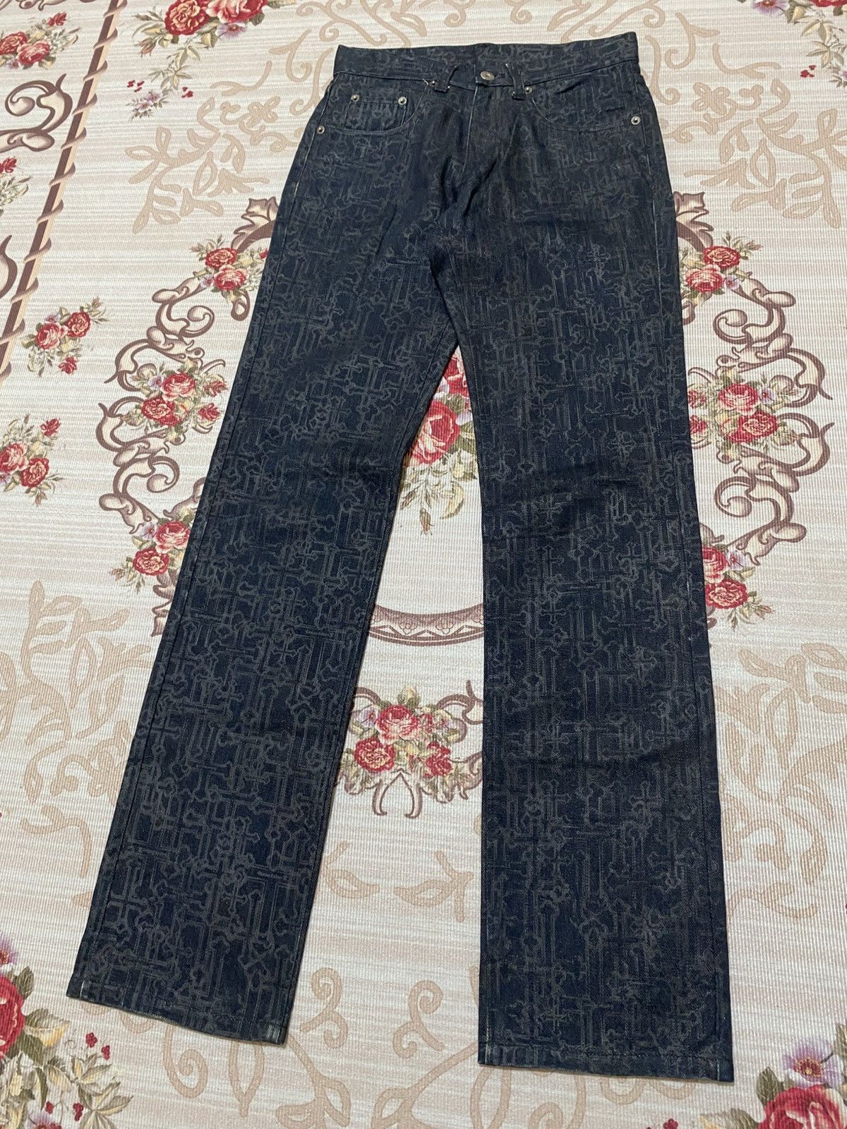 If Six Was Nine Rare Custom Culture Crossover Over Print Punk Style Denim Size US 27 - 2 Thumbnail