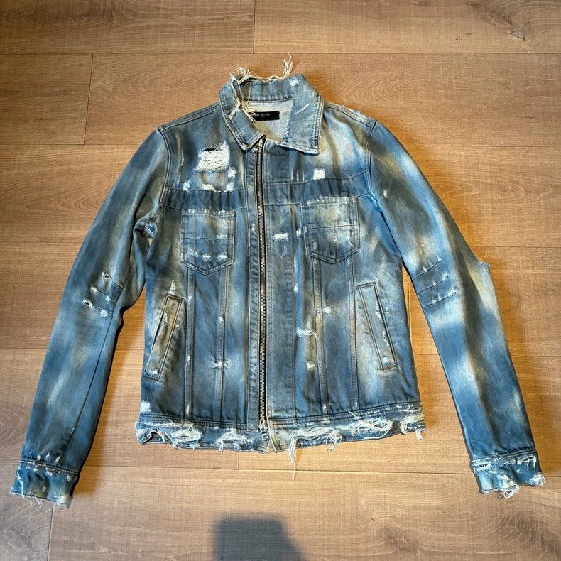 Amiri Amiri Amiri17ss authentic oil-stained denim jacket 2502-Nex Size US S / EU 44-46 / 1 - 1 Thumbnail