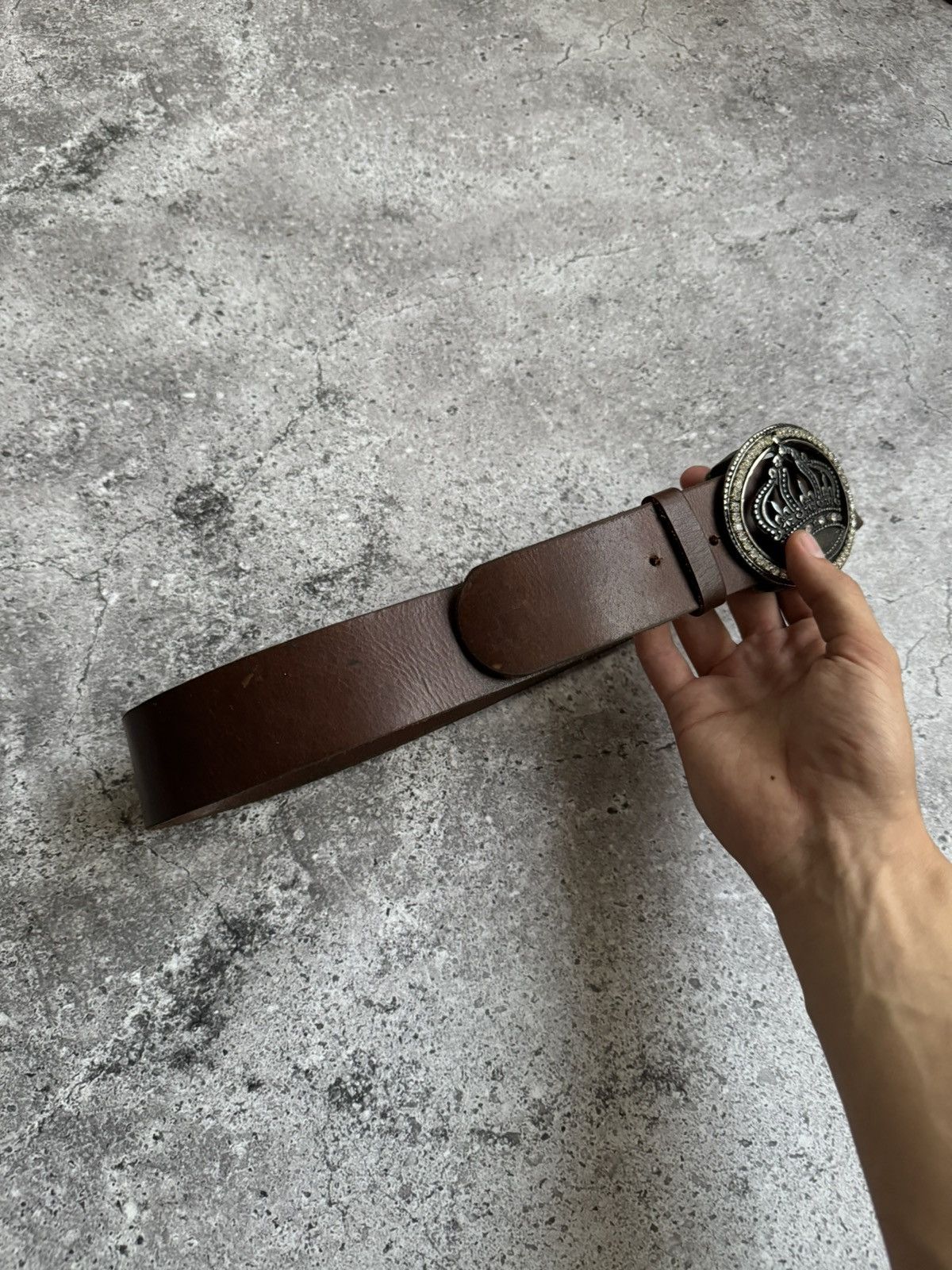 Vintage Vintage Y2K Crown leather avant garde belt Size ONE SIZE - 5 Thumbnail