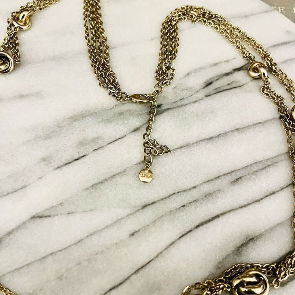 Alfani Alfani Layered Chain Necklace Gold Toned Metal Knot Accent Size ONE SIZE - 3 Thumbnail