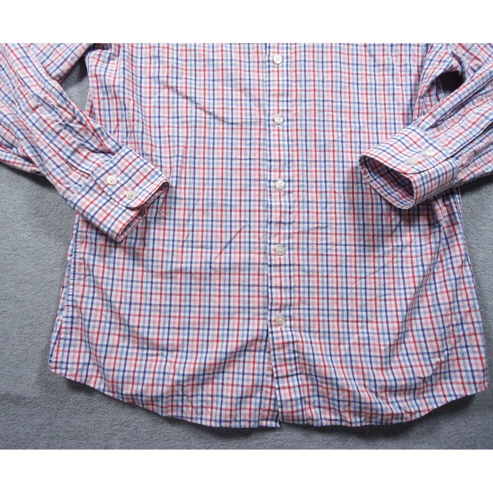 Charles Tyrwhitt Charles Tyrwhitt Shirt Mens 15.5/33 Button-Up Slim Fit Long Sleeve Collared Check Pattern Multicolor Cotton Shoes? Size US M / EU 48-50 / 2 - 3 Thumbnail