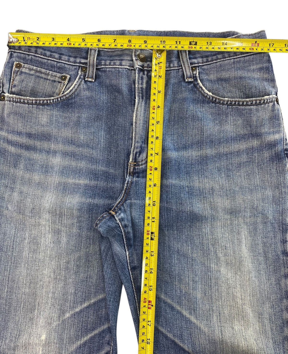 Edwin Edwin Light Wash Whiskered Style Straight Leg Jeans Size US 34 / EU 50 - 6 Thumbnail