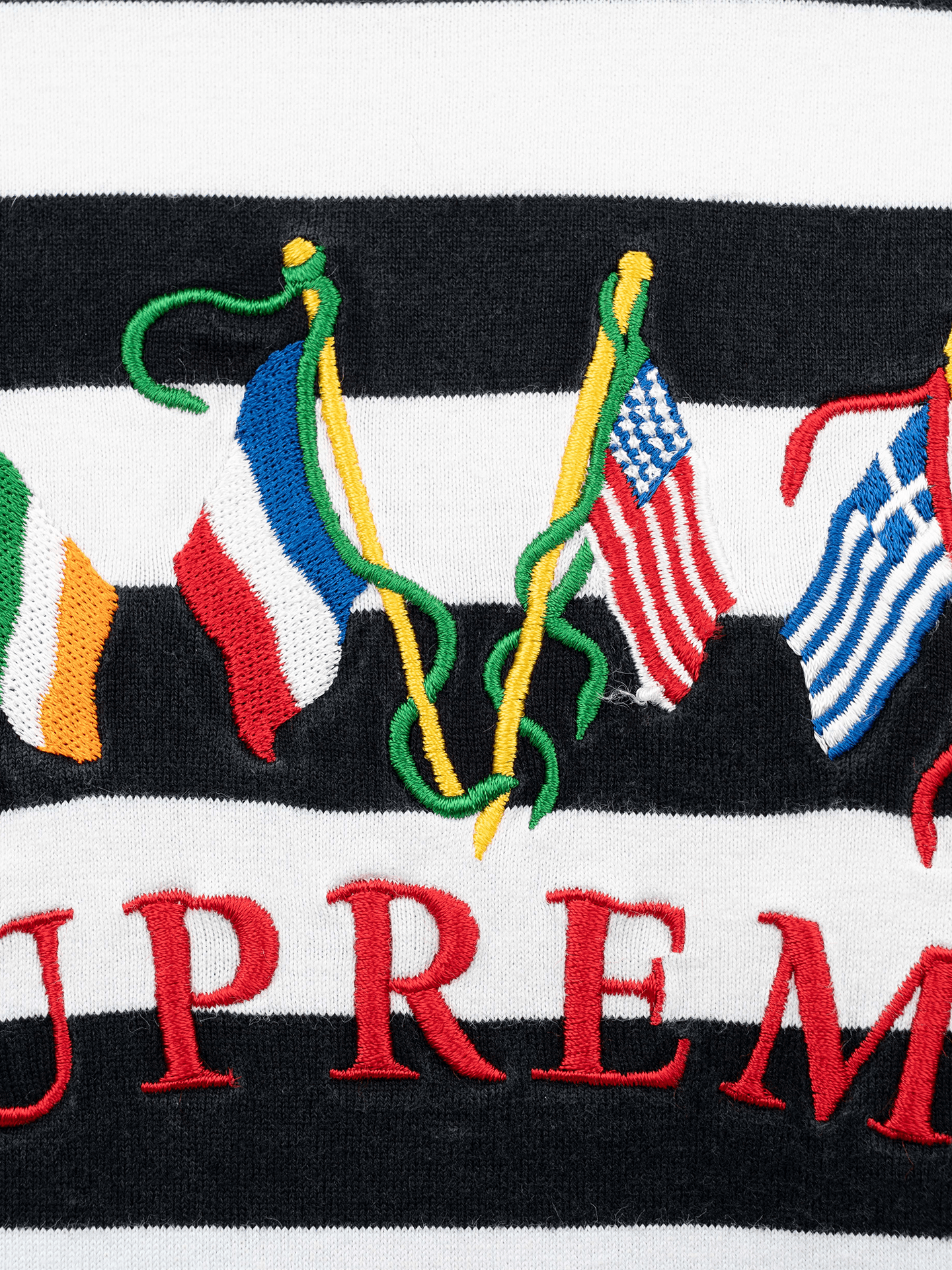 Supreme Supreme flags "White Stripe" long sleeve t-shirt Size US M / EU 48-50 / 2 - 2 Thumbnail