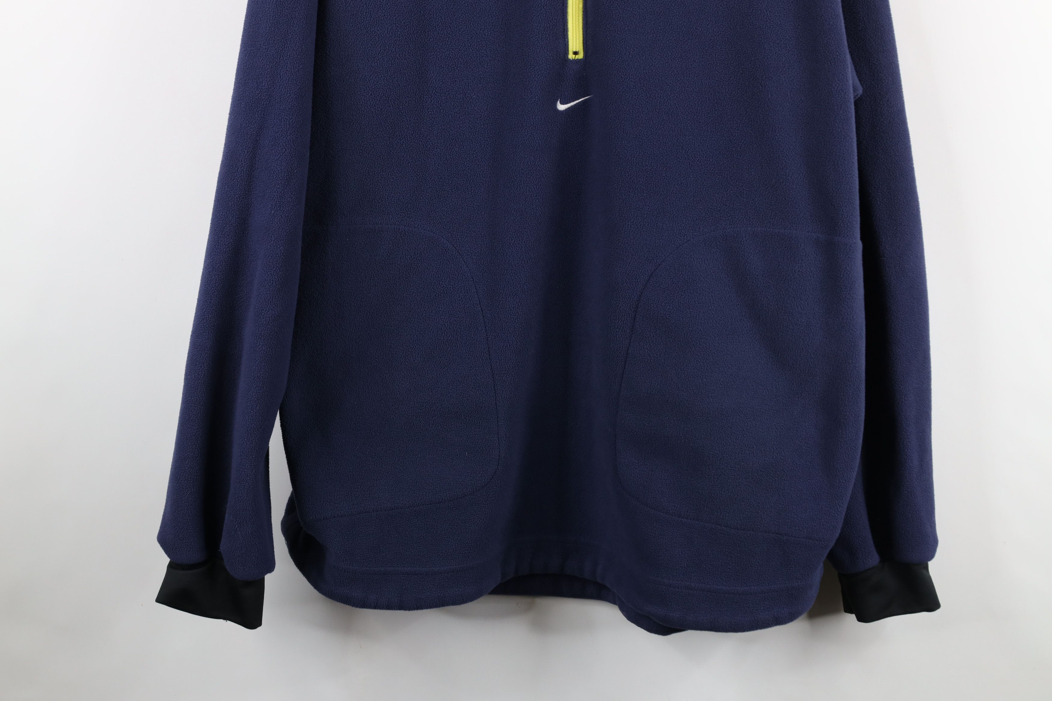 Nike × Vintage Vintage 90s Nike Alpha Project Swoosh Fleece Sweater Blue Size US L / EU 52-54 / 3 - 3 Thumbnail