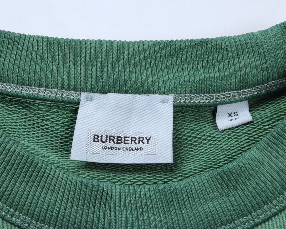 Burberry × Designer BURBERRY London England Big Logo Green Cotton Sweatshirt Size US XS / EU 42 / 0 - 16 Thumbnail