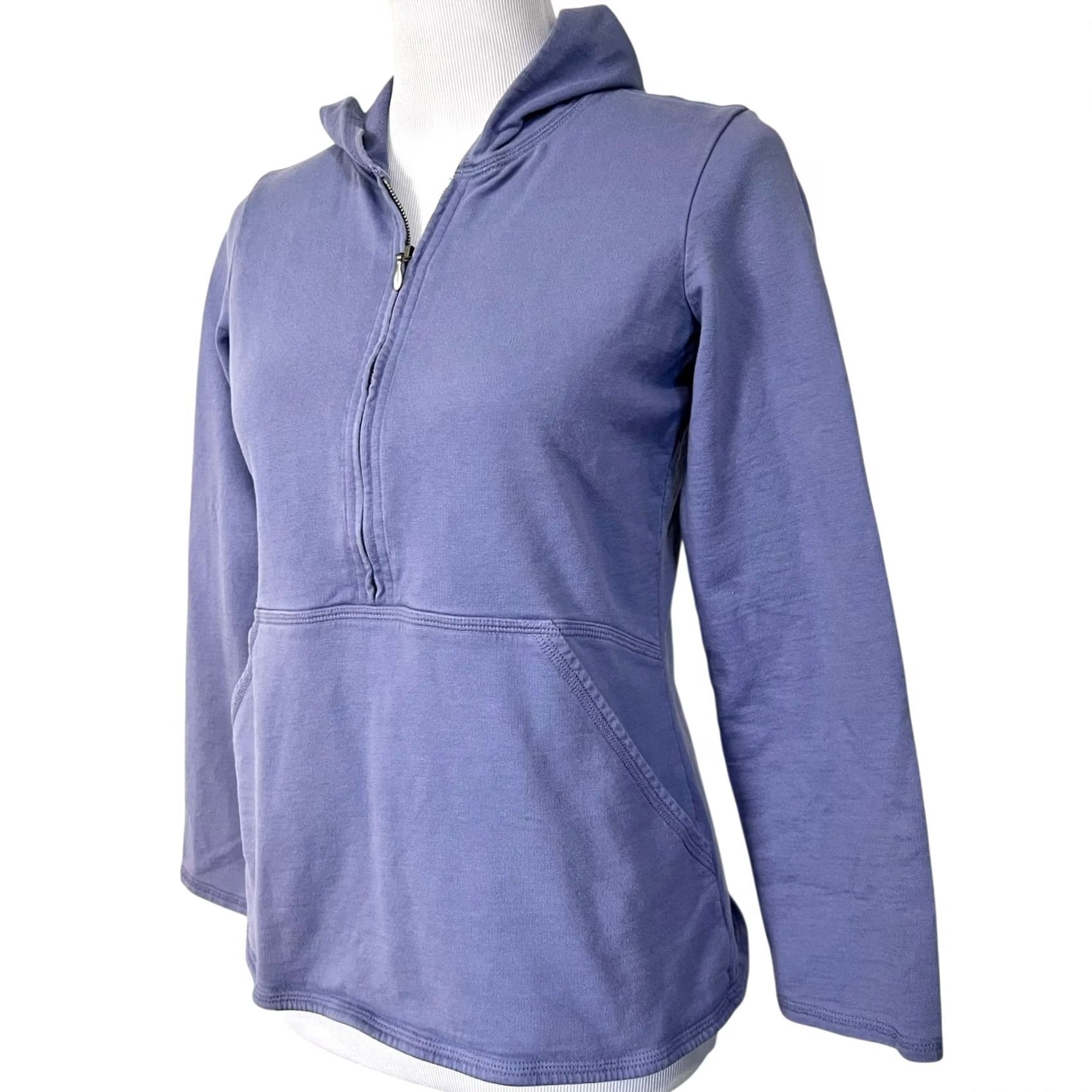 J. Jill J Jill Hoodie 1/2 Zip Pullover Light Purple Kangaroo Pockets 100% Cotton XS Shirt Womens Pullover Zip Purple 100% Cotton XS Kangaroo Pockets 90s? Size XS / US 0-2 / IT 36-38 - 3 Thumbnail