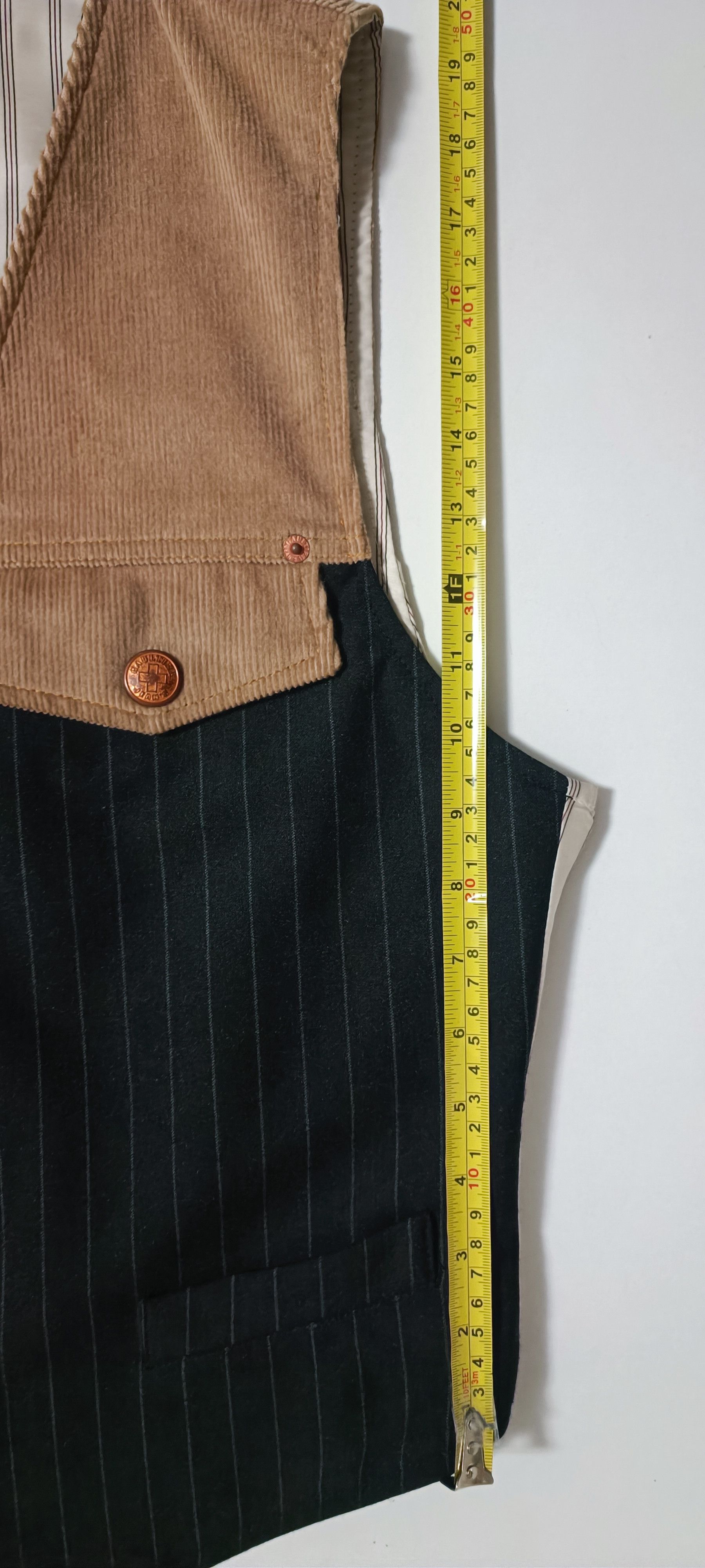Jean Paul Gaultier 90's - Vest in courdoy and dark gray with stripes Size US S / EU 44-46 / 1 - 18 Thumbnail