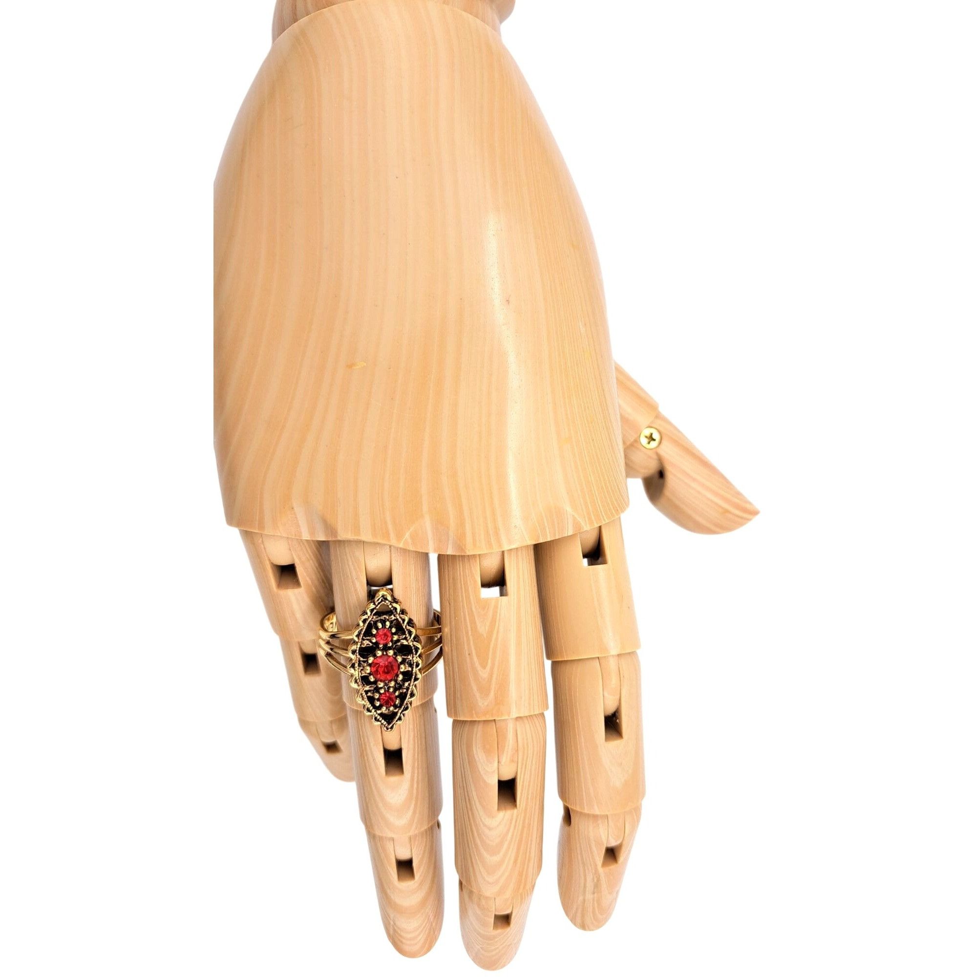 Other Vintage Sarah Coventry Gold-Tone Marquise Ring Rhinestones Size ONE SIZE - 6 Thumbnail