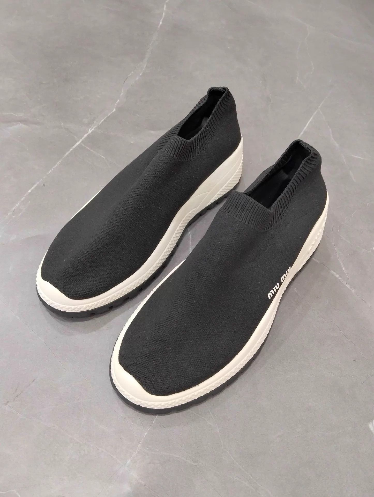 Miu Miu MIU MIU Black Woven Slip-On Sneaker 36 Size US 5.5 / IT 35.5 - 1 Thumbnail