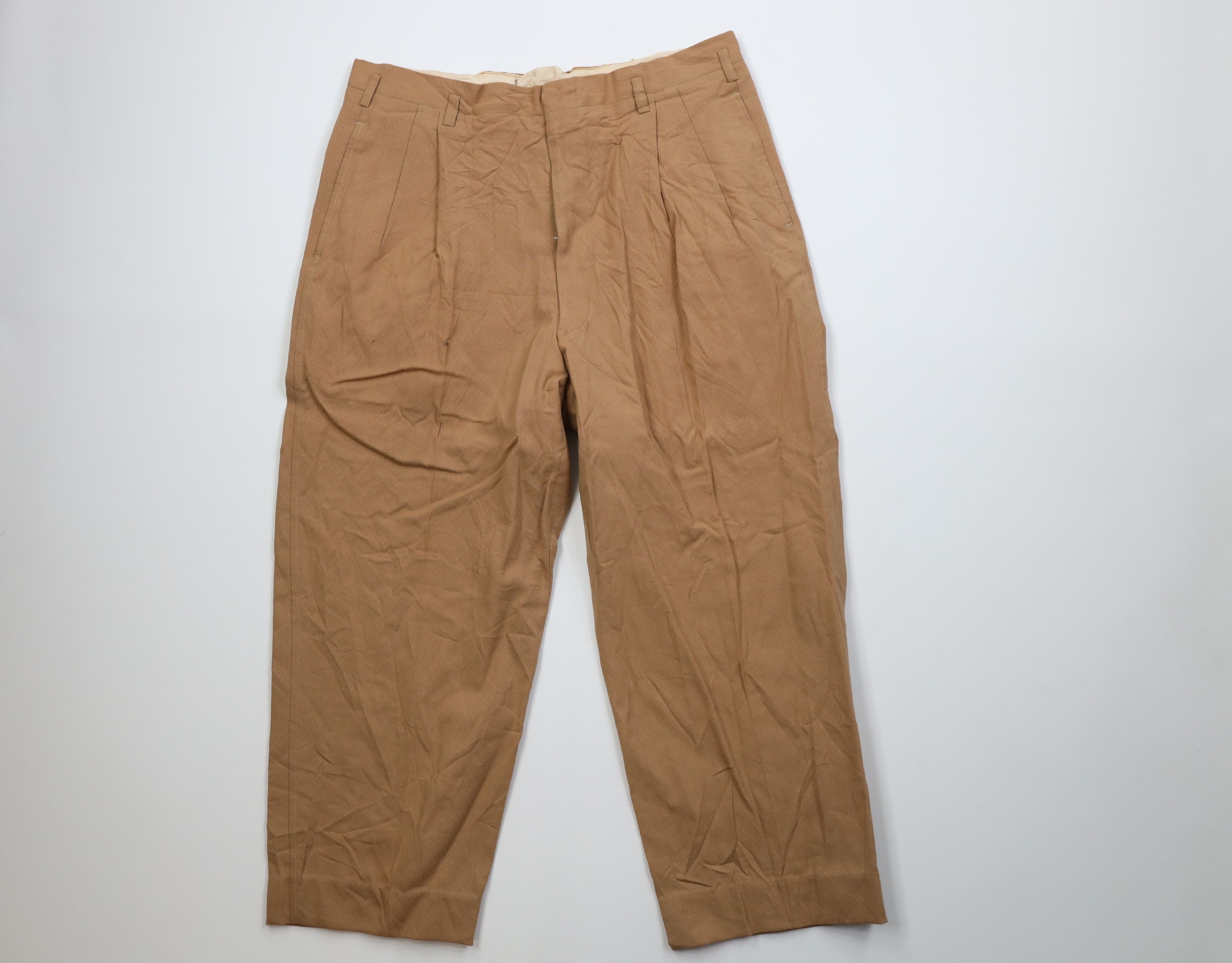 Vintage Vintage 50s Rockabilly Brocade Rayon Gabardine Chino Pants Size US 36 / EU 52 - 1 Thumbnail