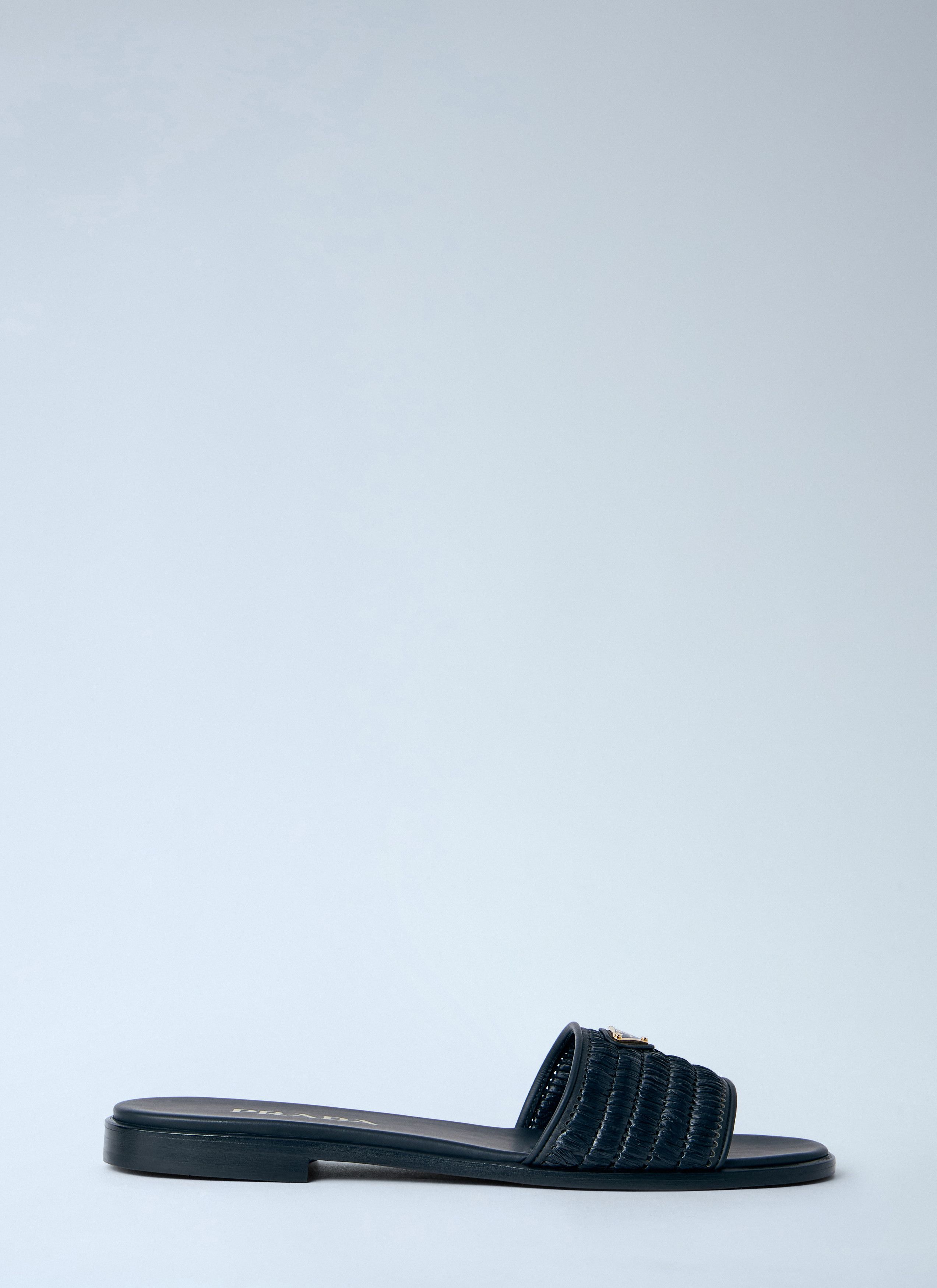 Prada Leather Slides With Crochet Details Size US 7 / IT 37 - 1 Thumbnail