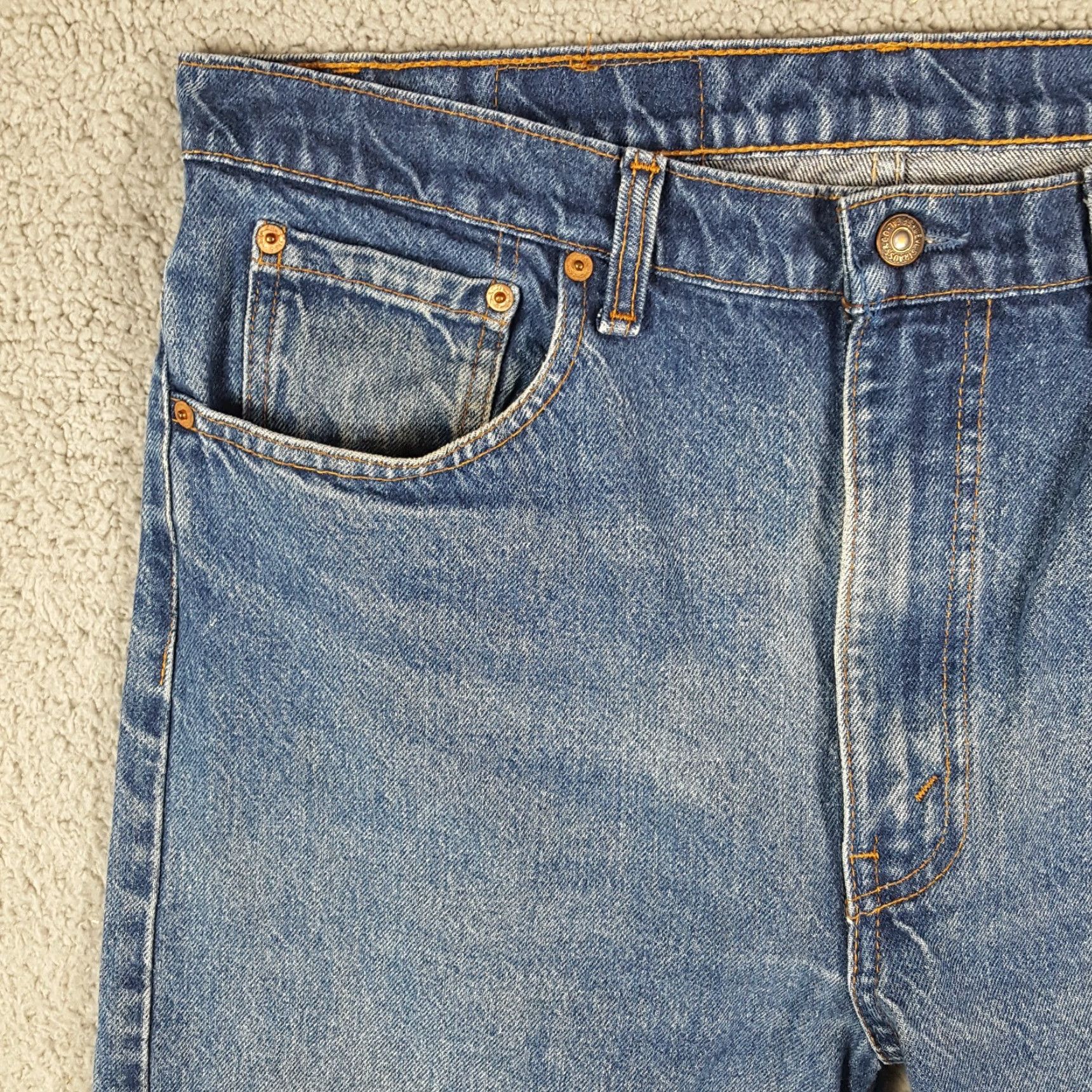 Levi's VINTAGE Levi's 505 Jeans Men's Size 38x30 Regular Fit Straight Leg Denim Blue 80s 90s Punk Rock Grunge Y2K Canada Size US 38 / EU 54 - 3 Thumbnail