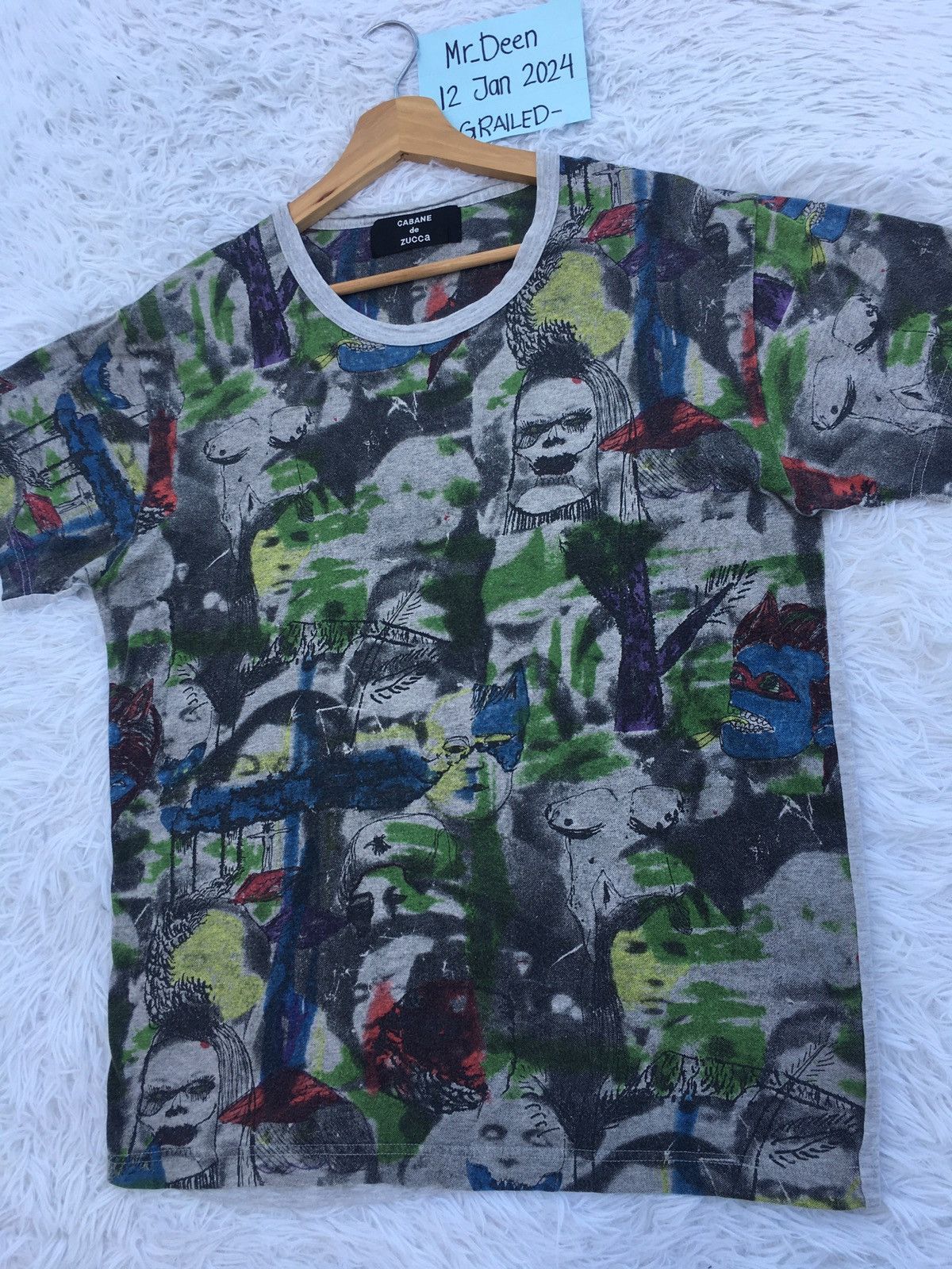 CABANE de ZUCCa Rare Vintage Cabane de Zucca Fullprint Art Design Tshirt Size US M / EU 48-50 / 2 - 7 Thumbnail