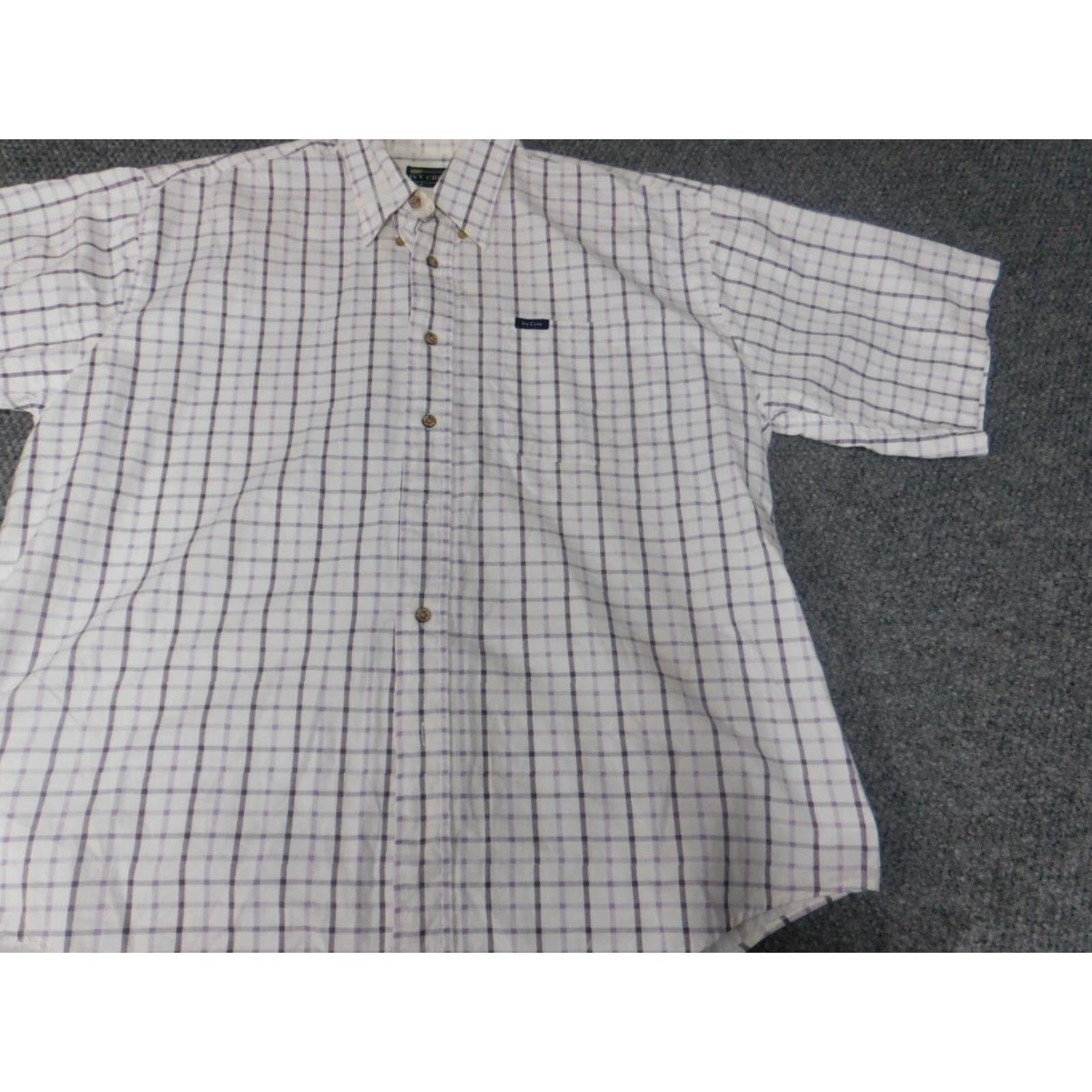 Vintage Ivy Crew Mens Shirt XL White Plaid Button-Down Collared Long Sleeve Button-Up Shirt Size US XL / EU 56 / 4 - 3 Thumbnail