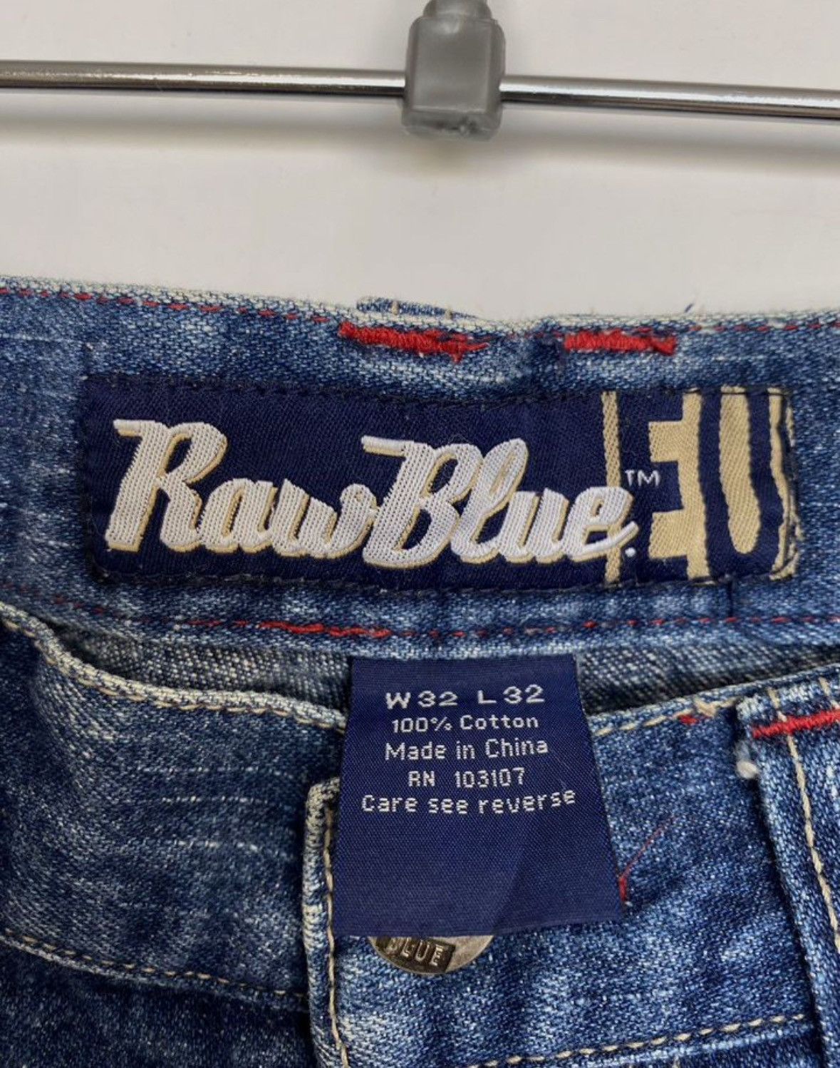 Vintage 32x32 Raw Blue Rap Jeans Size US 32 / EU 48 - 9 Thumbnail