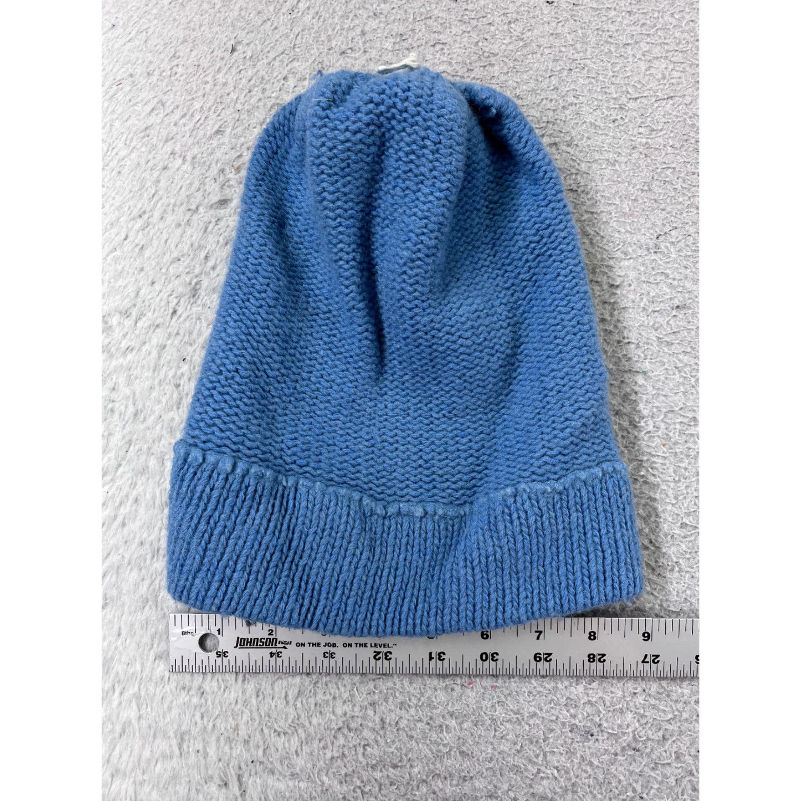 Vintage VINTAGE Beanie Toque Adult One Size Blue Knit Cotton Blend Winter Snow Ski Pom Size ONE SIZE - 5 Thumbnail
