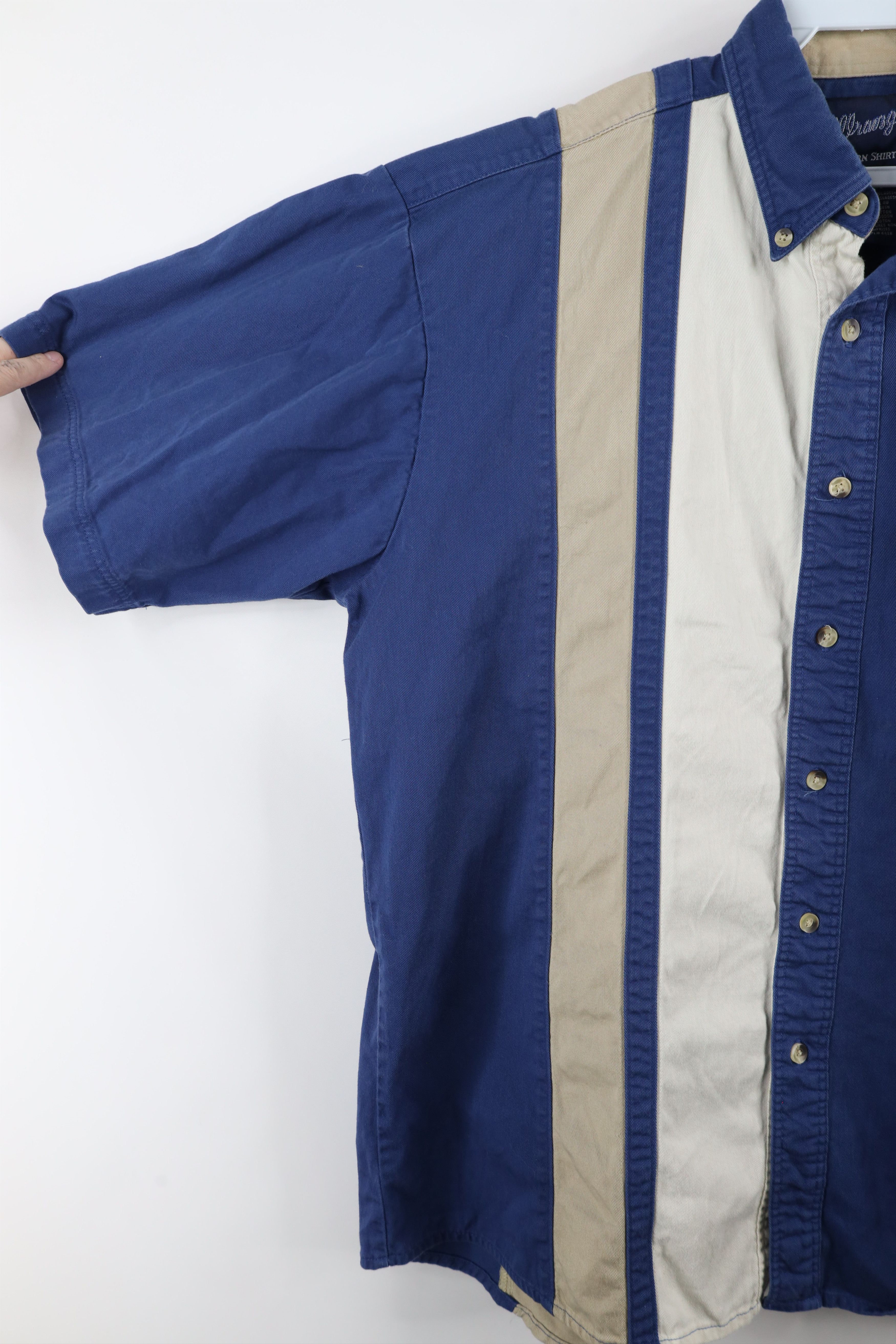 Vintage × Wrangler Vintage 90s Wrangler Block Cotton Twill Button Down Shirt Size US L / EU 52-54 / 3 - 4 Thumbnail