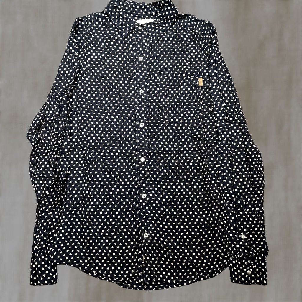 Rhythm Rhythm Shirt Mens M black Dot Long Sleeve Button Up Cotton Print Size US M / EU 48-50 / 2 - 1 Thumbnail