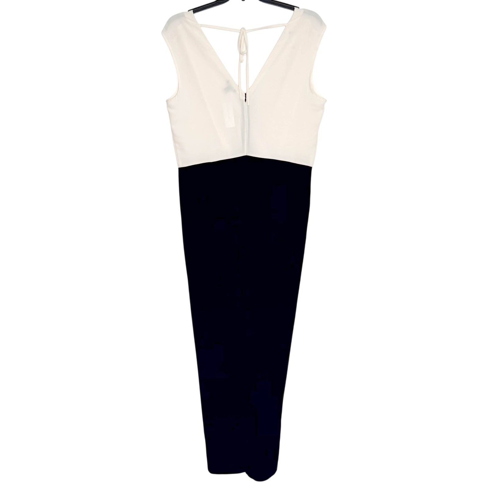 Ann Taylor NWT Ann Taylor Jumpsuit 12 Black Ivory Minimalist Office Size 34" / US 12 / IT 48 - 2 Thumbnail