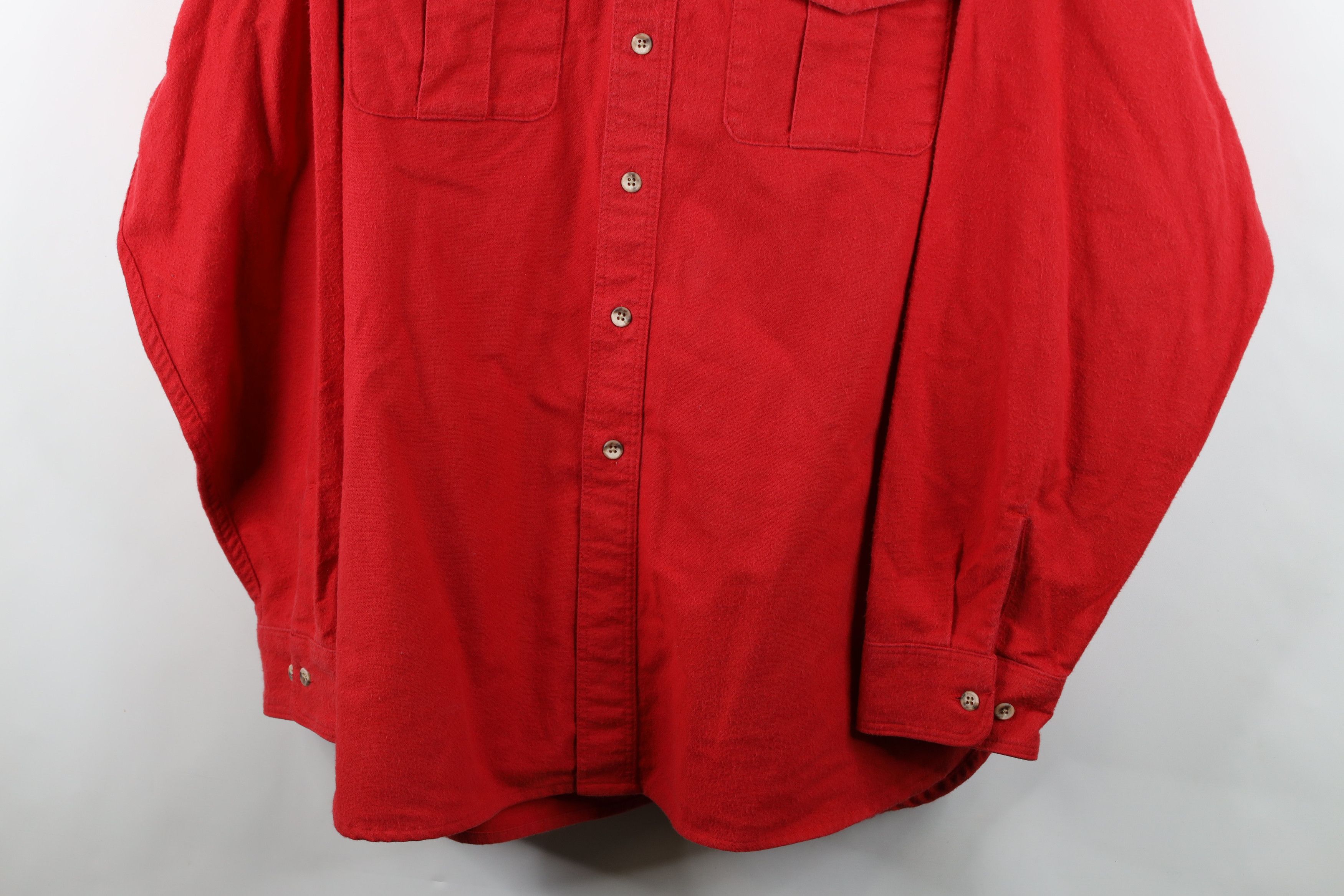 Eddie Bauer Vintage 90s Eddie Bauer Chamois Cloth Button Shirt Red USA Size US XXL / EU 58 / 5 - 3 Thumbnail