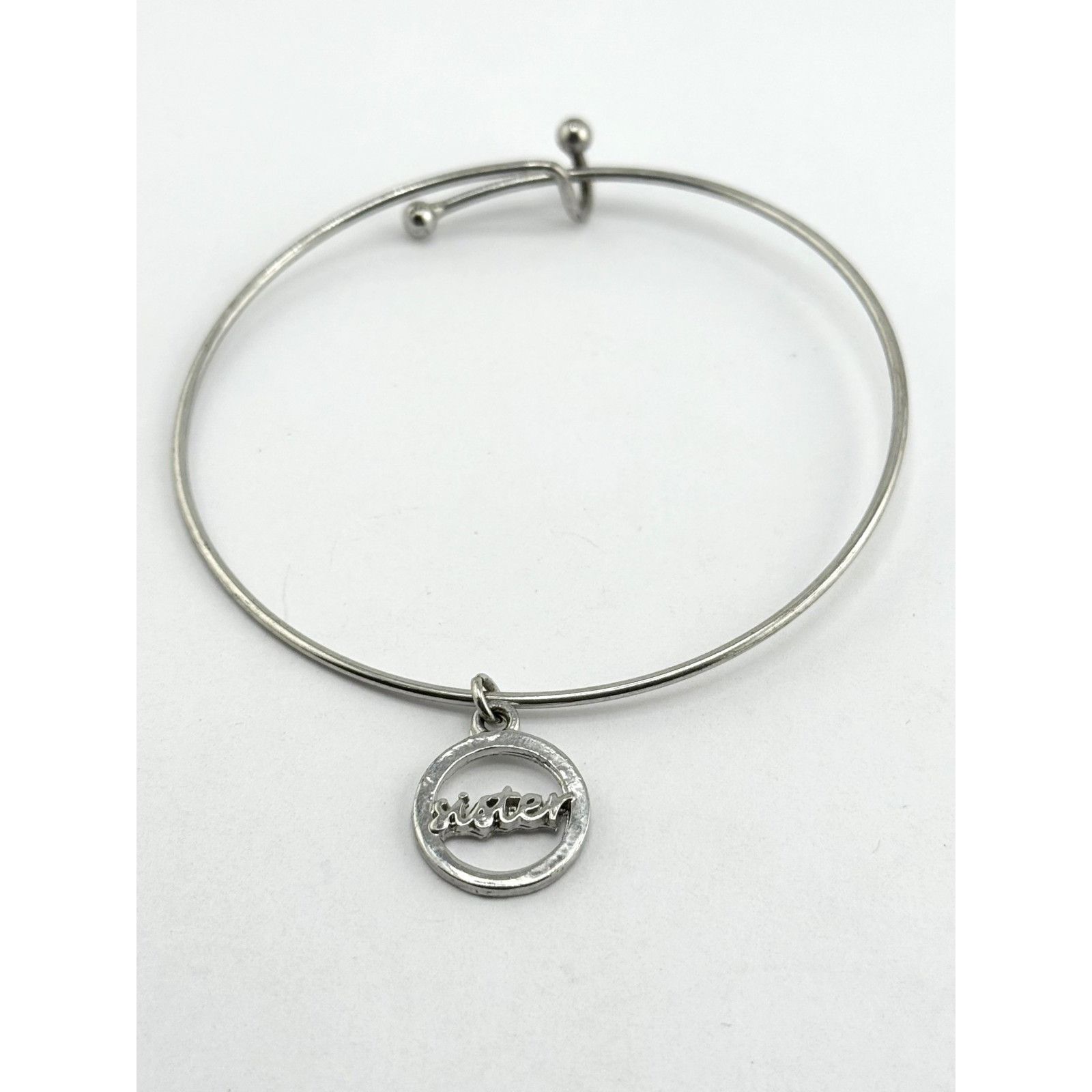 Vintage Vintage silver sister charm bangle bracelet Size ONE SIZE - 1 Thumbnail