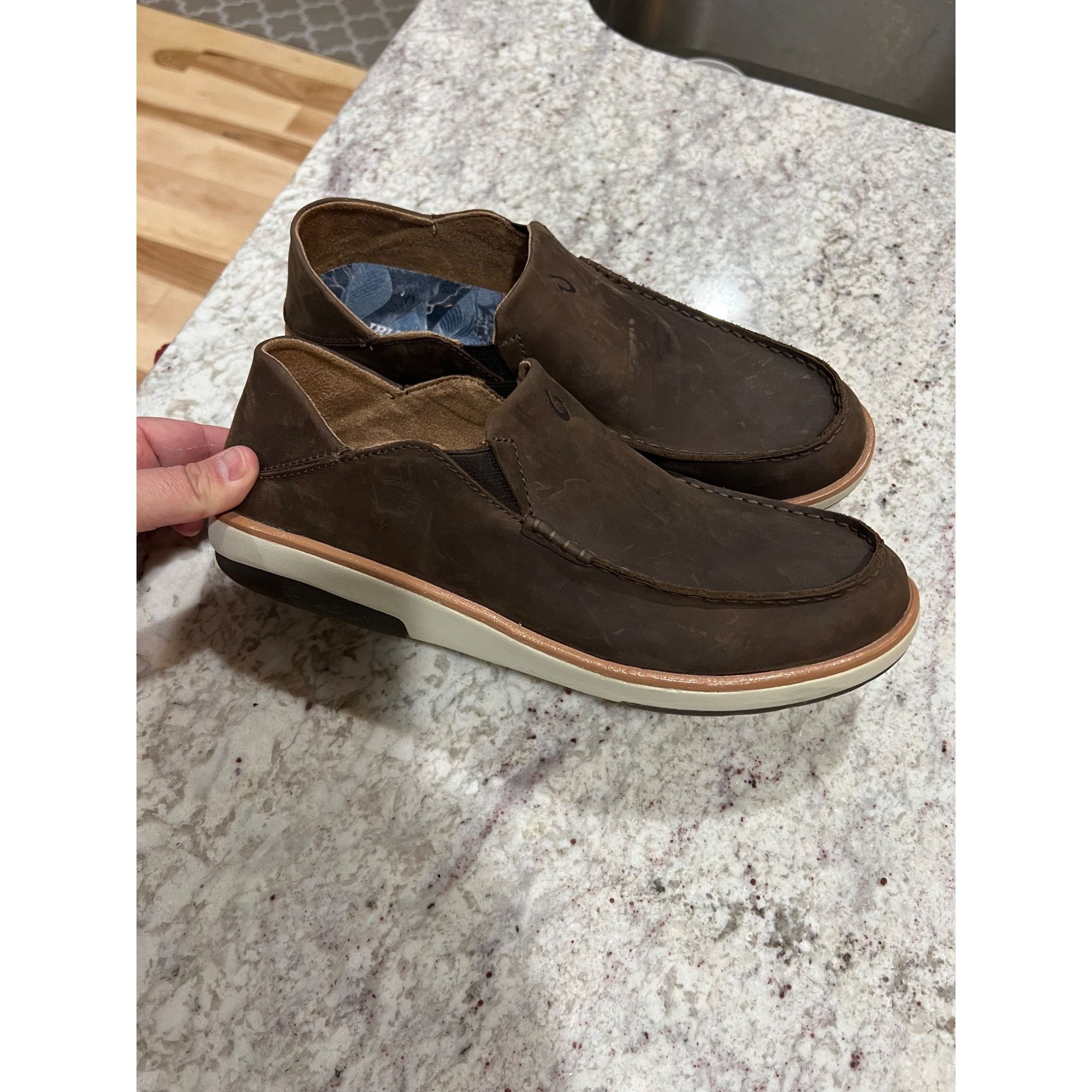 Olukai OLUKAI Kalia Men's Leather Shoe - Size 11.5 Size US 11.5 / EU 44-45 - 3 Thumbnail