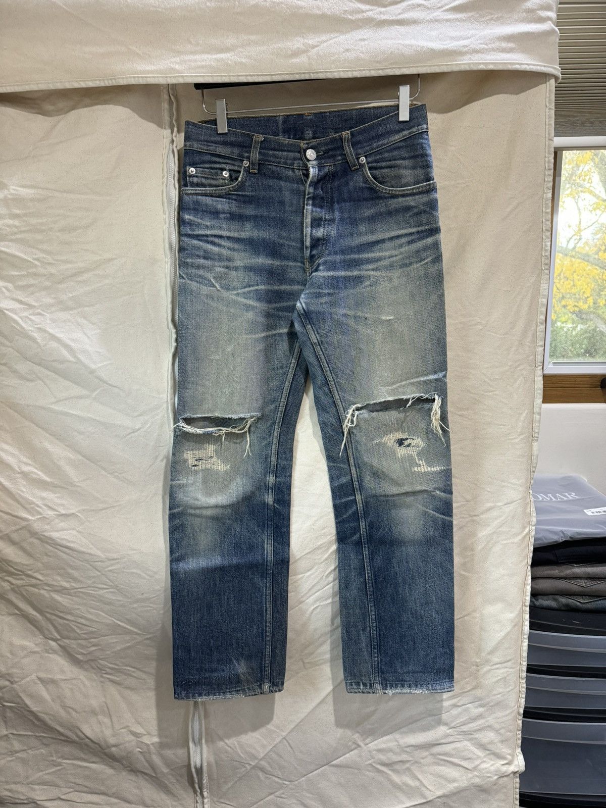 最終値下げ！✴︎ Helmut Lang 本人期 1999 denim pants USED】HELMUT LANG 1999 PAINT DENIM PANTS | KONBINI