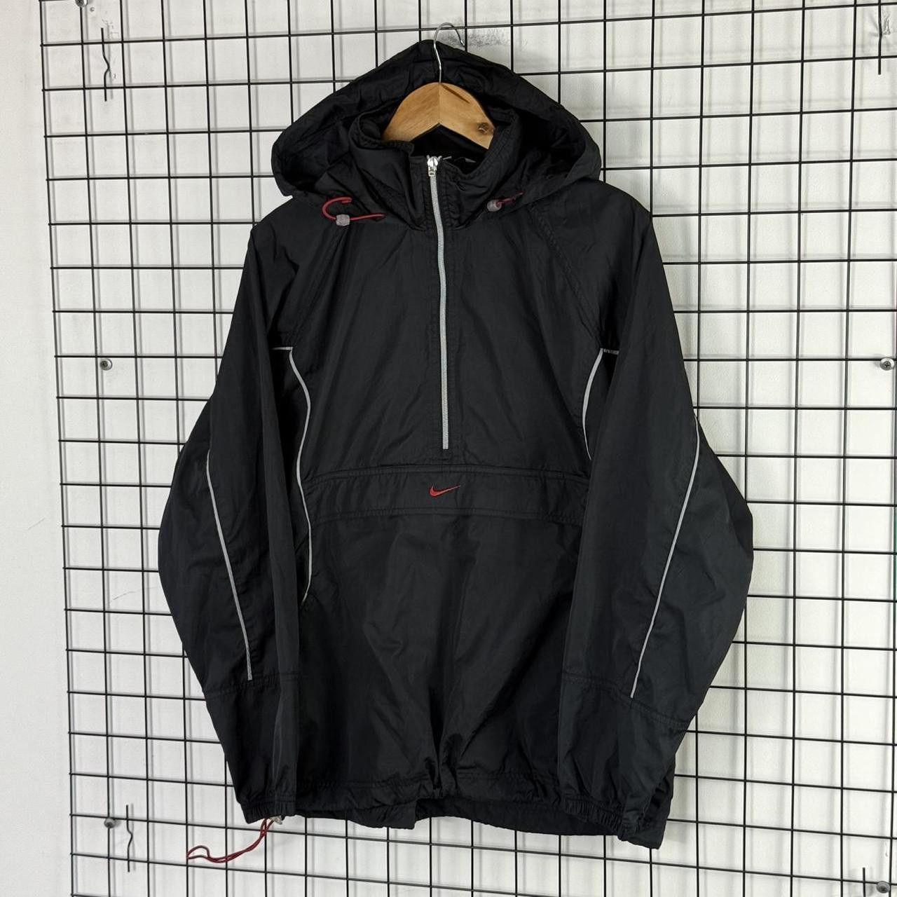 Nike Nike Vintage 90s Anorak Black Windbreaker Center Swoosh Size US L / EU 52-54 / 3 - 3 Thumbnail