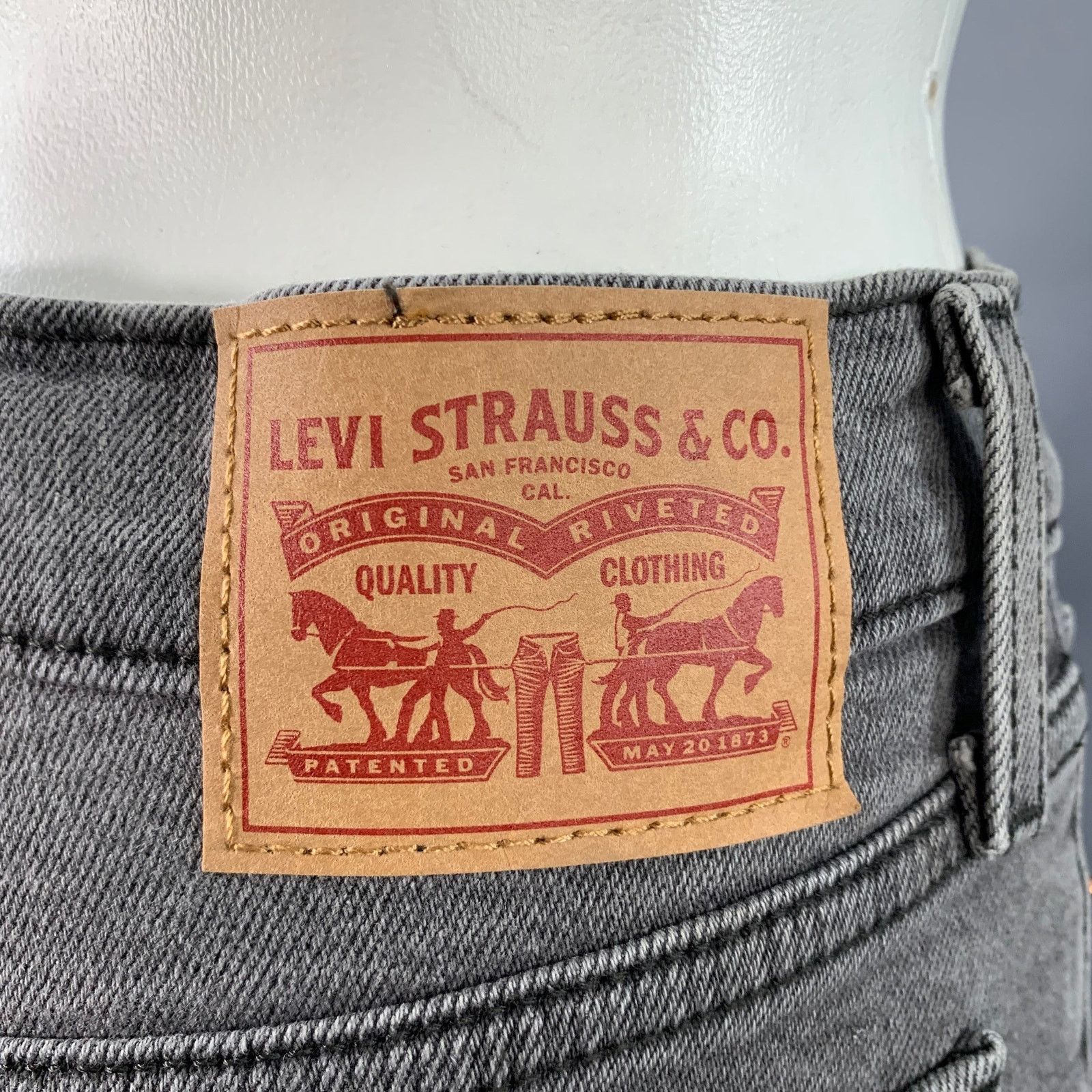 Levi's 27 Wedgie Straight Grey Cotton Blend Button Fly Jeans Size 27" / US 4 / IT 40 - 3 Thumbnail