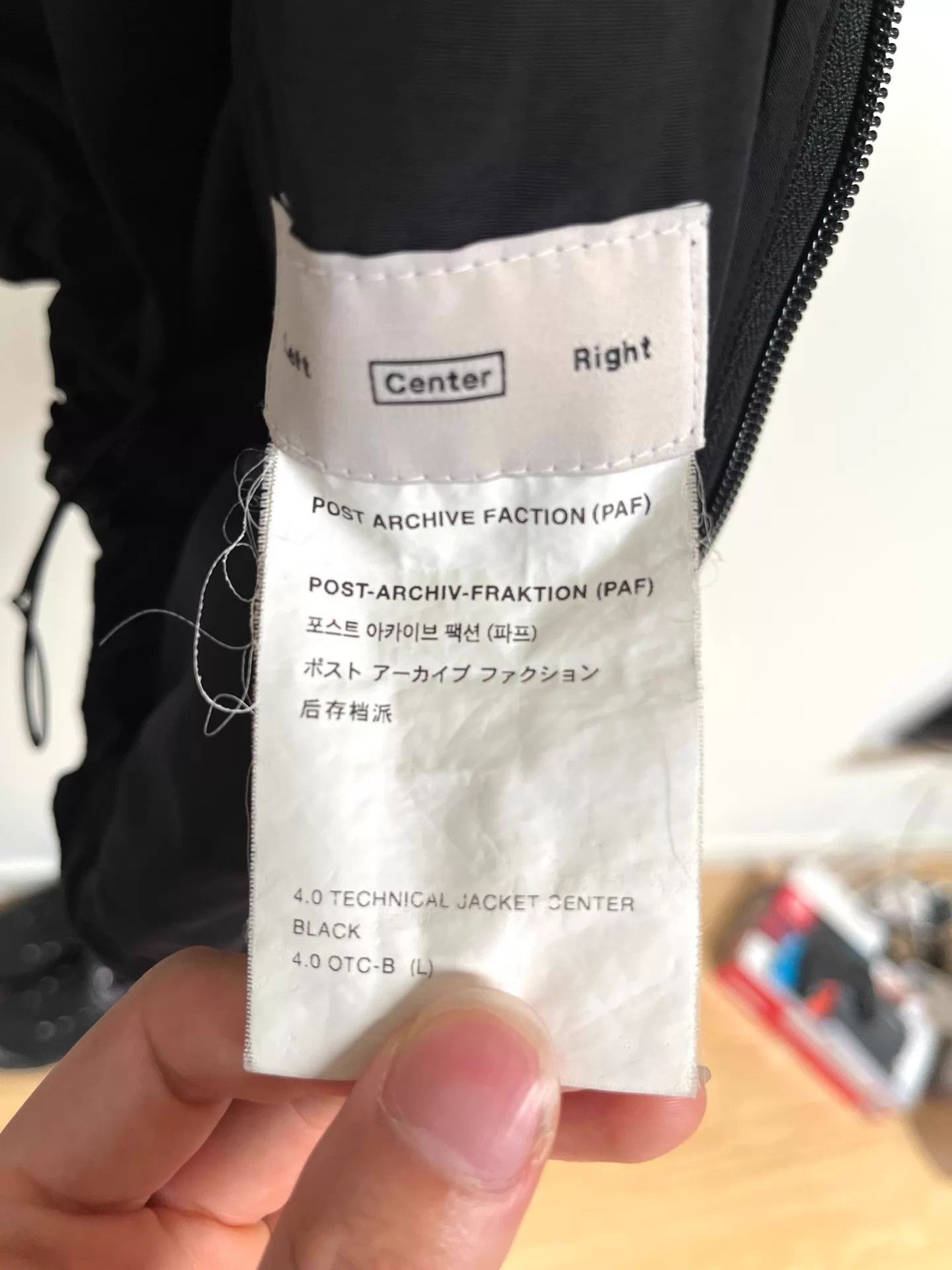 POST ARCHIVE FACTION (PAF) POST ARCHIVE FACTION 4.0 Deconstructed Shell Jacket L Size US L / EU 52-54 / 3 - 5 Thumbnail
