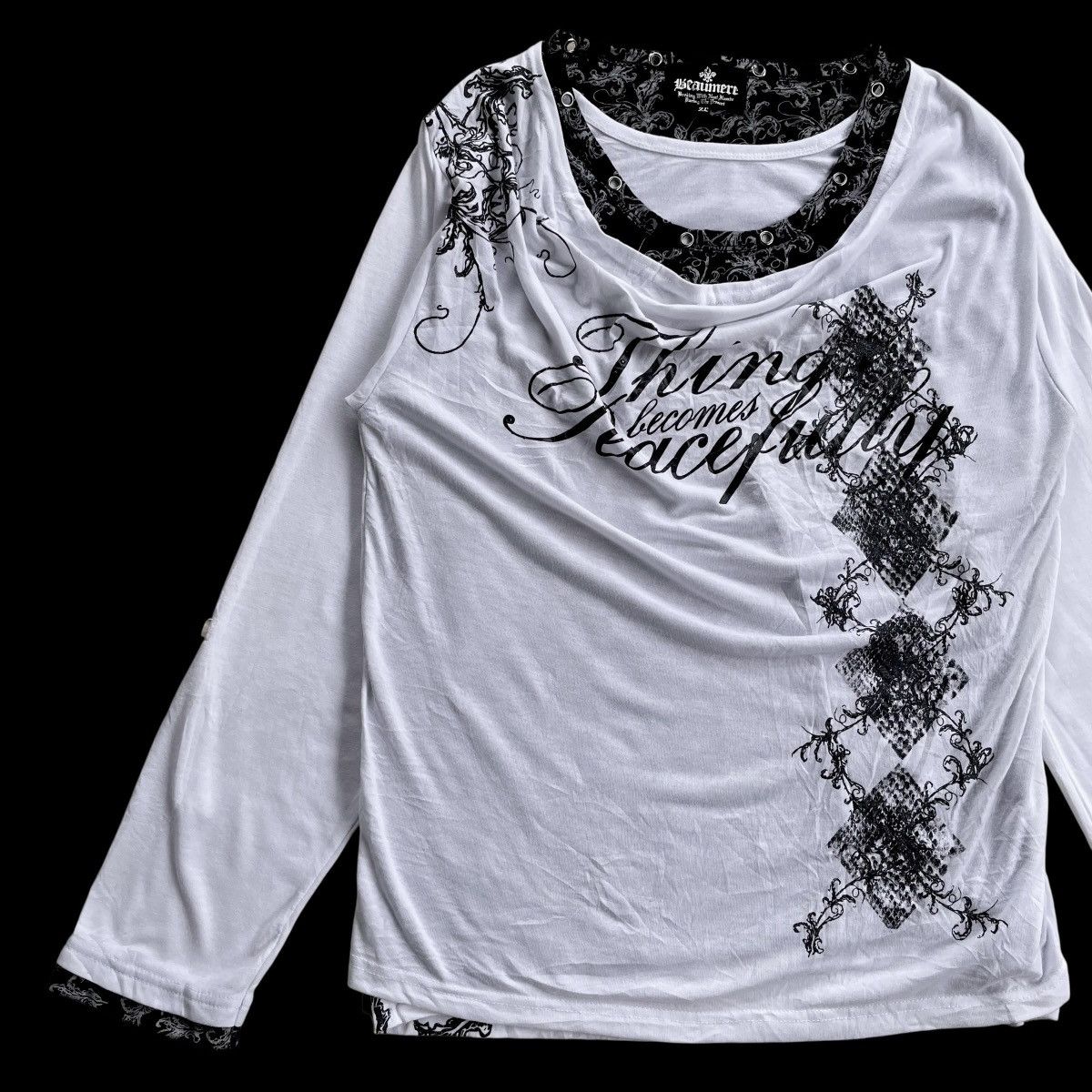 14th Addiction 🇯🇵 2000s 3 DOUBLE LAYER BEAUMERE GOTHIC PUNK POEM LONGSLEEVE Size US M / EU 48-50 / 2 - 9 Thumbnail