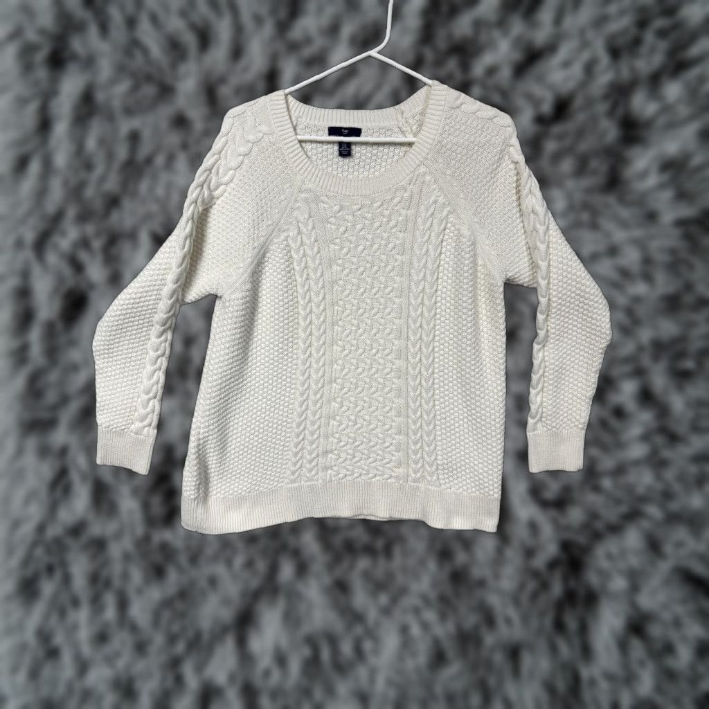 Gap Gap Sweater Sz XL Cream Cable Knit Cozy Timeless Capsule Preppy Layering Indie Size XL / US 12-14 / IT 48-50 - 1 Thumbnail