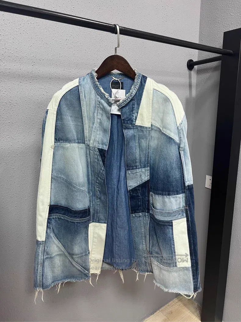 Saint Laurent Paris Saint Laurent Paris Patchwork Denim Cloak Jacket Size US S / EU 44-46 / 1 - 1 Thumbnail
