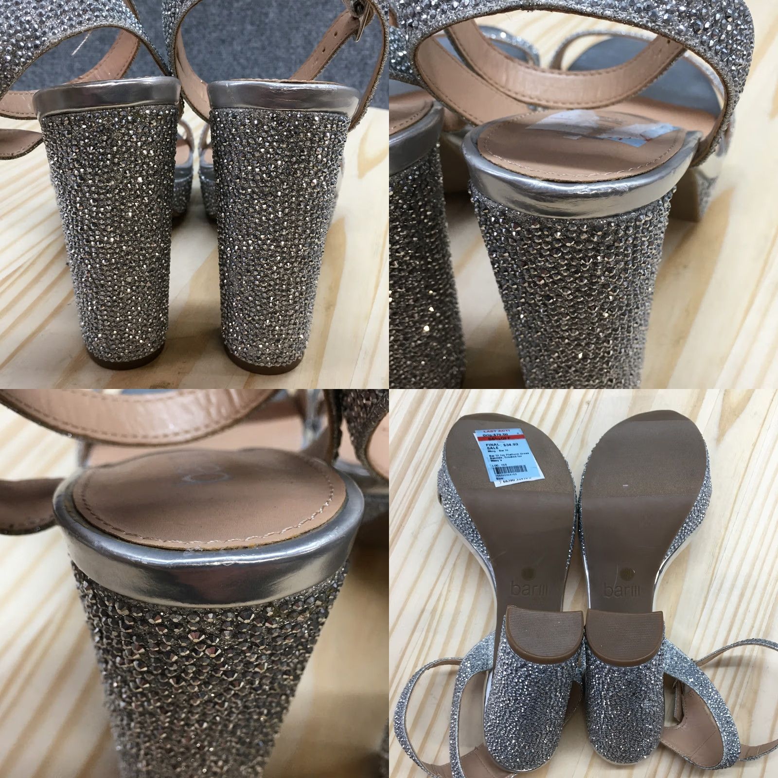 Bar III Bar III Heels Womens 8.5 M Ivy Platform Ankle Strap Silver Open Toe Block NEW Shoes Size US 9 / IT 39 - 8 Thumbnail