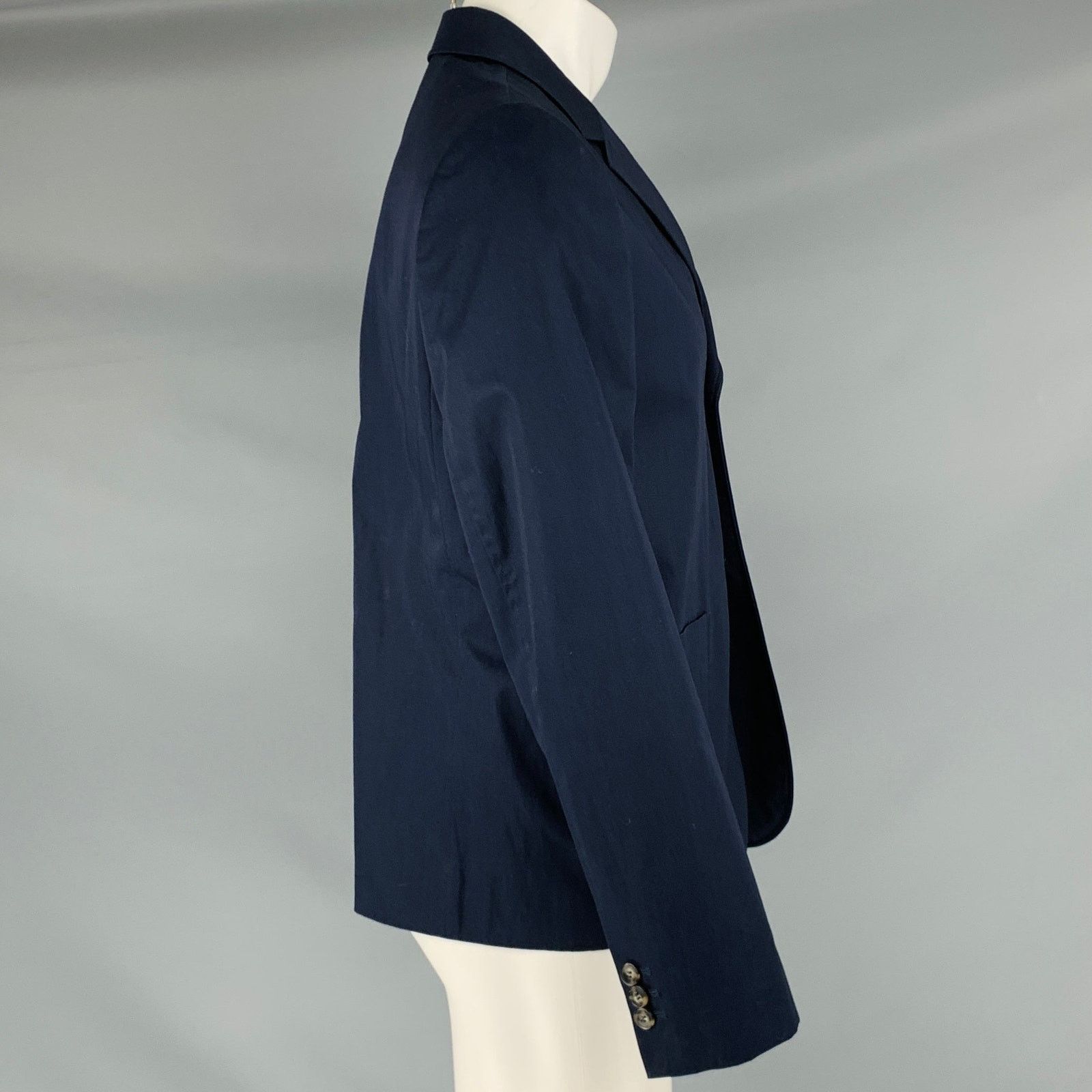 Carven CARVEN Size 40 Navy Cotton Single Breasted Jacket Size US L / EU 52-54 / 3 - 2 Thumbnail