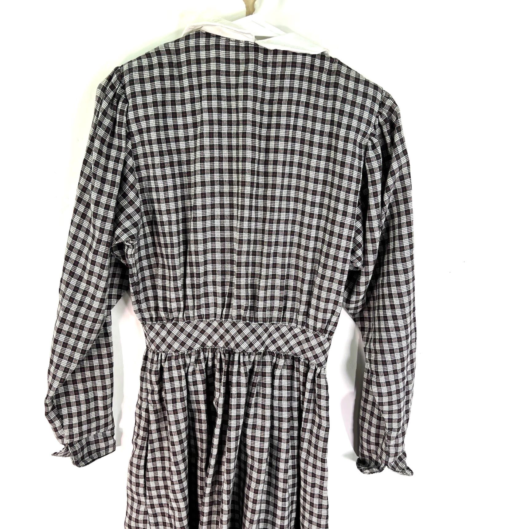 Vintage Vintage Lanz Originals 1970s Gingham Fit & Flare Dress Womens Size 6 Gray Casual National Style Size M / US 6-8 / IT 42-44 - 7 Thumbnail