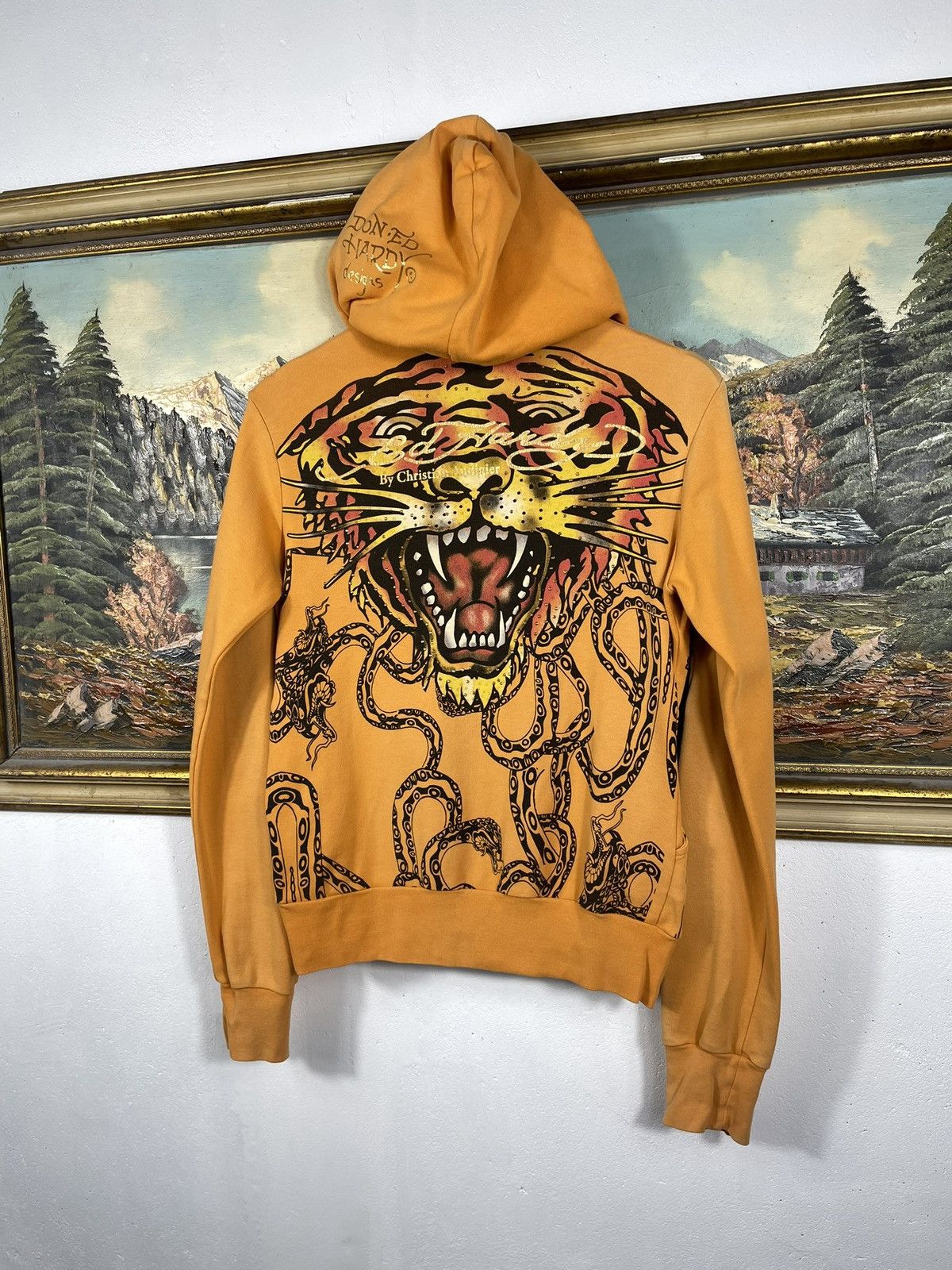 Christian Audigier × Ed Hardy × Vintage Ed Hardy Retro 00s Hoodie With Crystals Affliction Grunge Size US XS / EU 42 / 0 - 7 Thumbnail