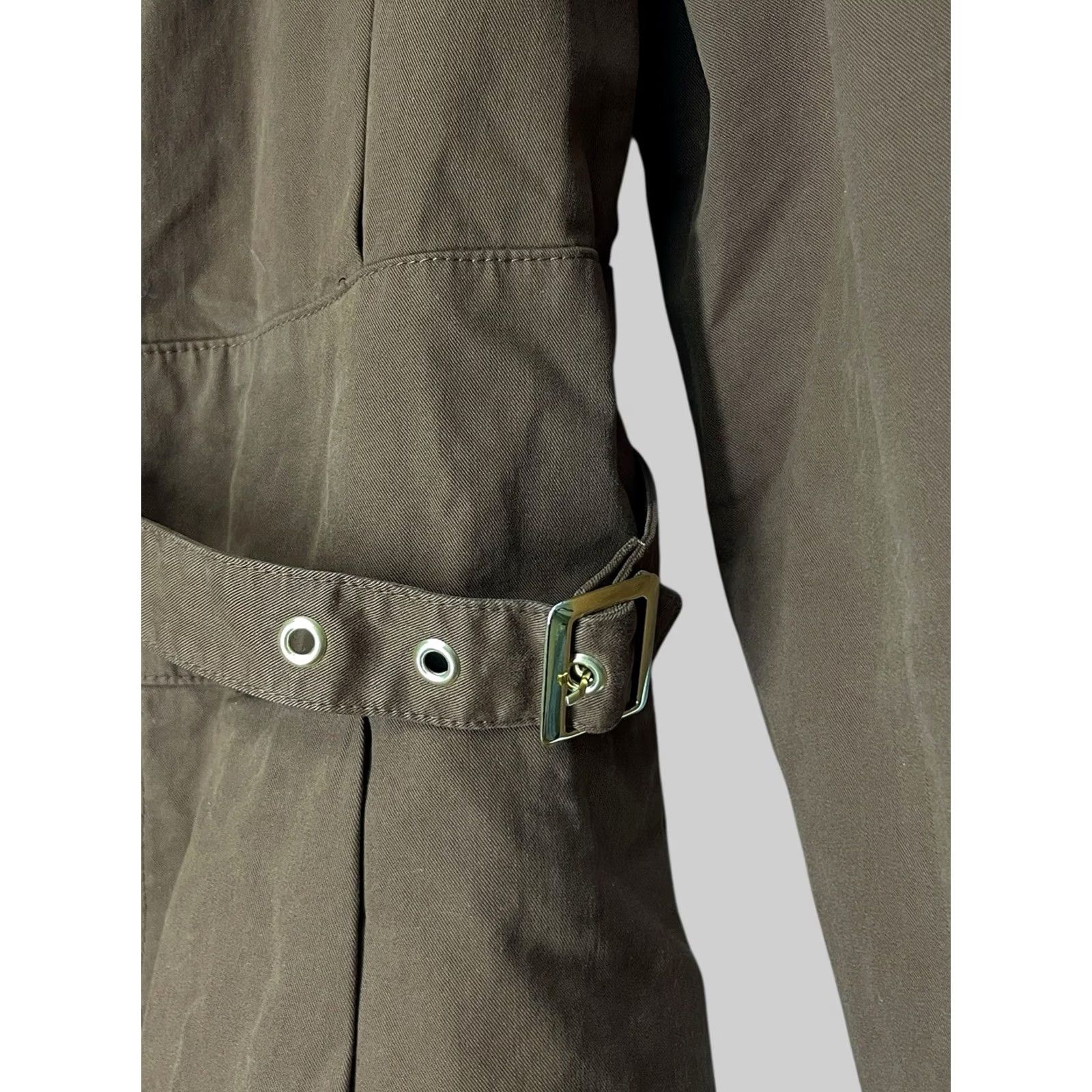 Vintage Chloé Coat Trench Mid Length Size US 6 Women's Brown Cotton Snap Casual Fall Spring Summer Italy Size M / US 6-8 / IT 42-44 - 5 Thumbnail