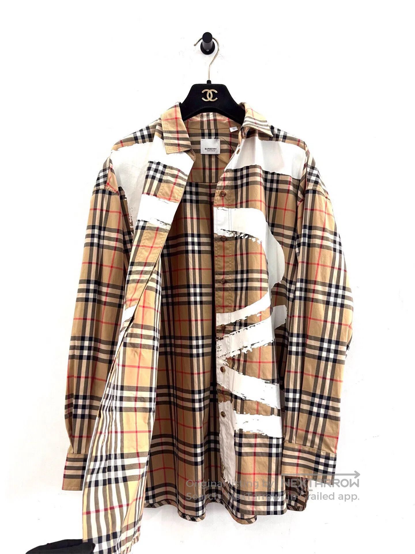 Burberry Burberry Striped LOVE Logo Men's Brown Shirt Jacket. Size US M / EU 48-50 / 2 - 4 Thumbnail