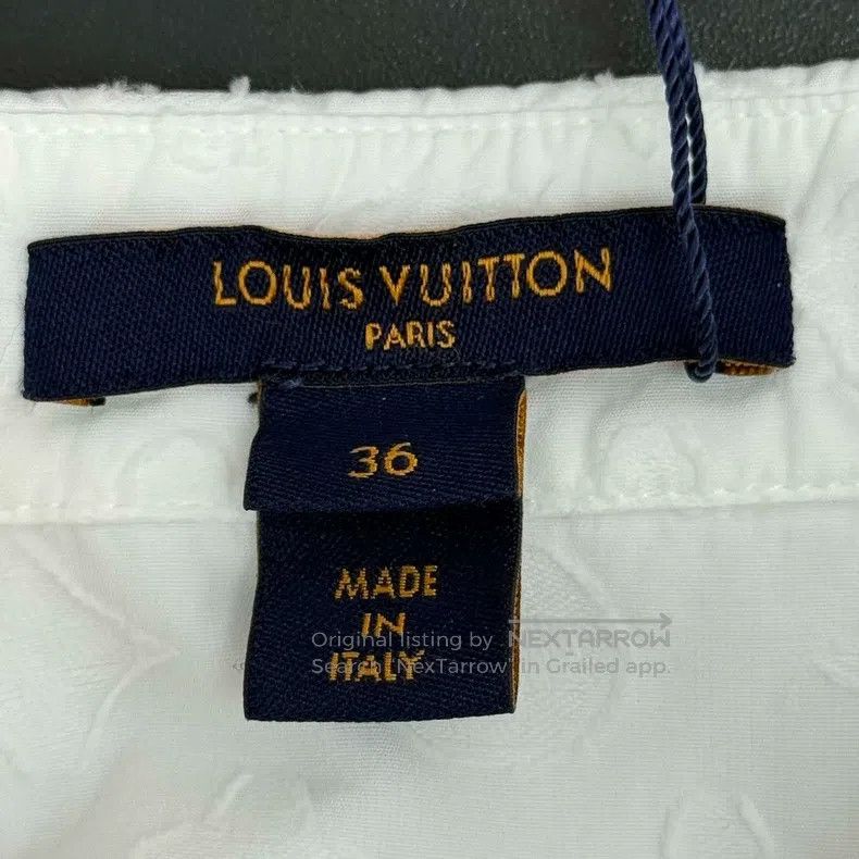 Louis Vuitton Louis Vuitton White dark stripe full logo front short back Size XS / US 0-2 / IT 36-38 - 5 Thumbnail