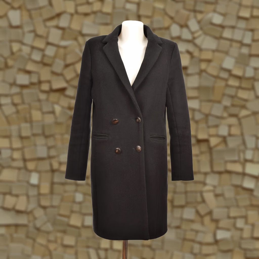 Vintage Sezane Johnson Coat Overcoat Wool Black EU 38 Women XS? Size XS / US 0-2 / IT 36-38 - 1 Thumbnail
