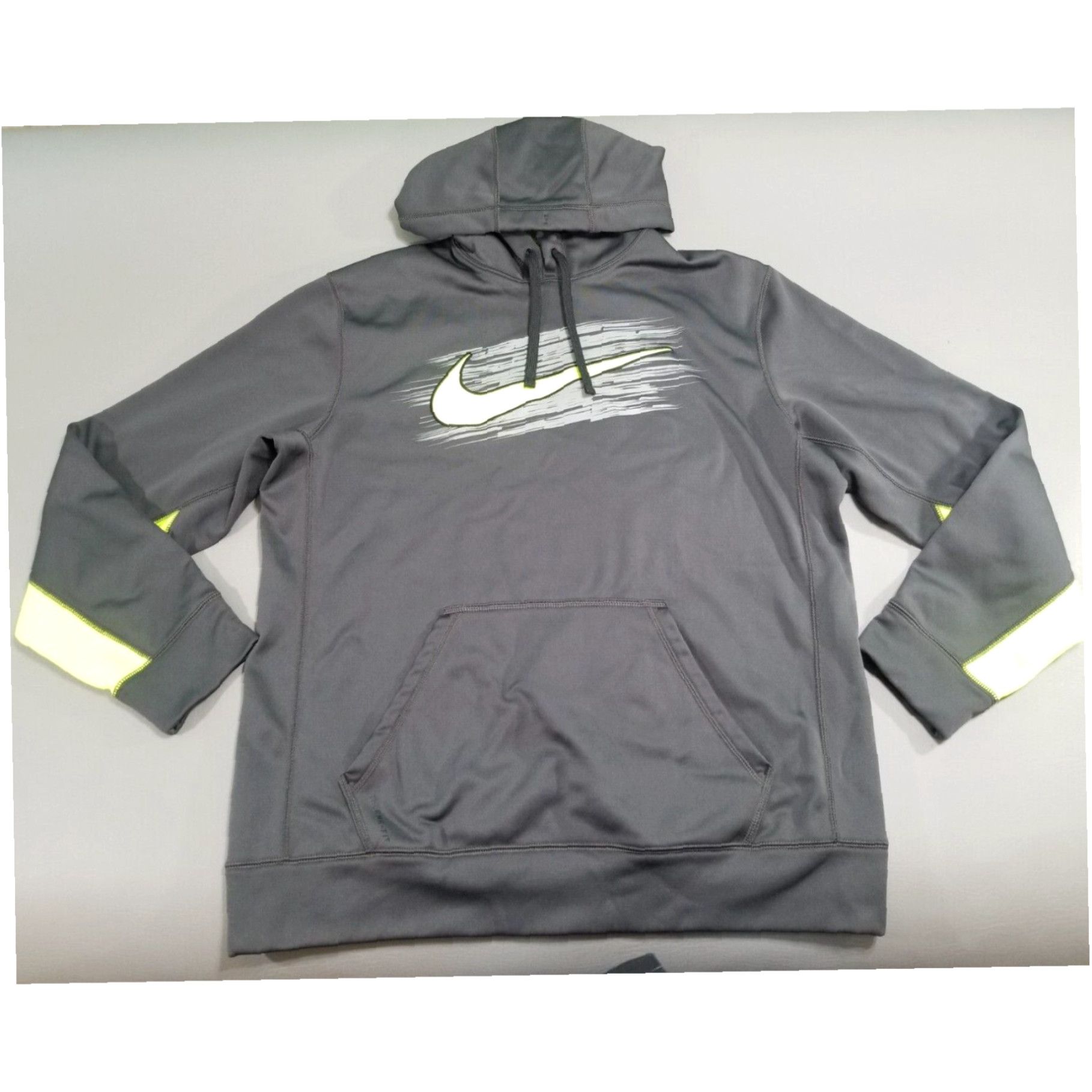 Grey and neon green nike hoodie outlet
