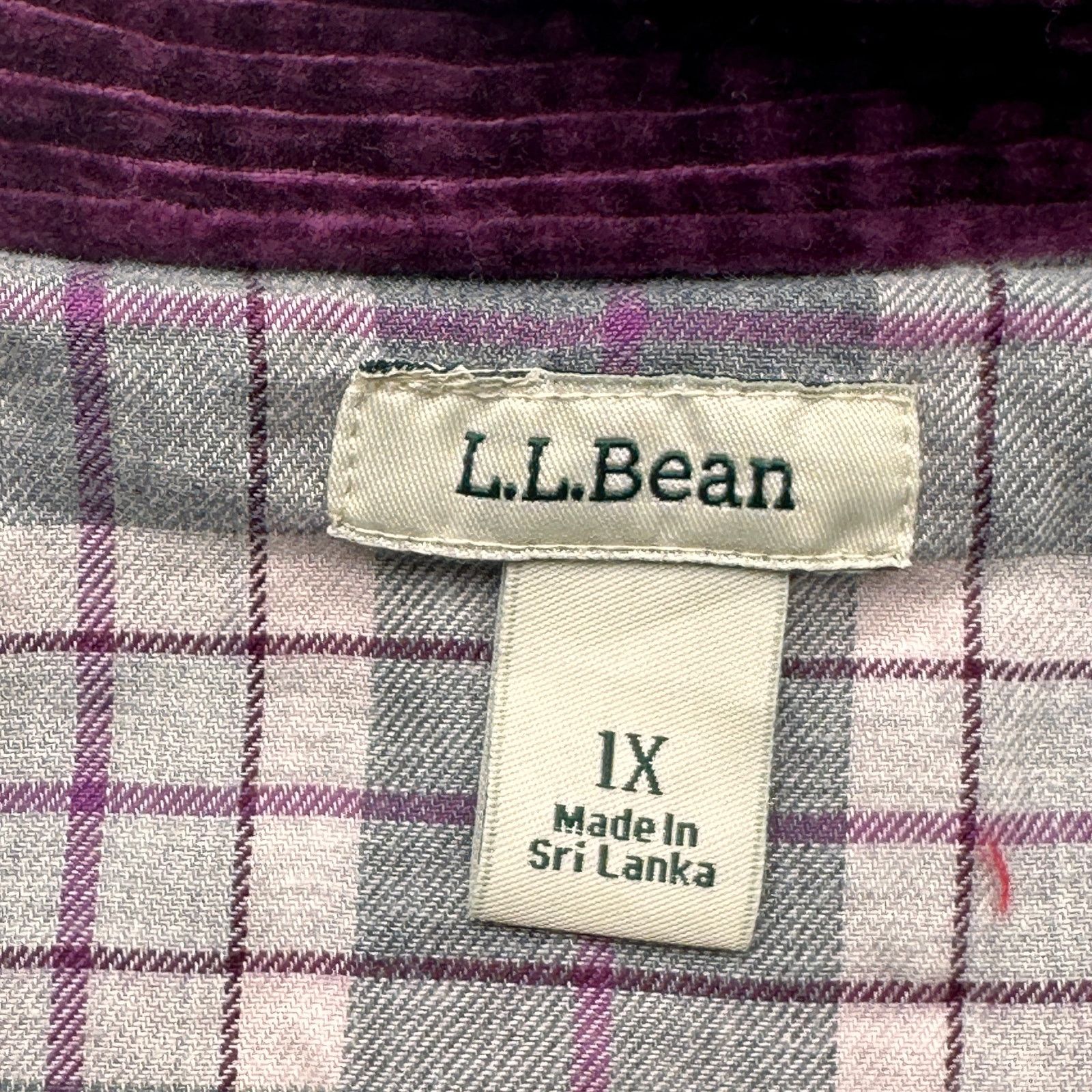 L.L. Bean LL Bean Corduroy Button Up Long Sleeve Shirt Womens 1X Lined Size XL / US 12-14 / IT 48-50 - 2 Thumbnail
