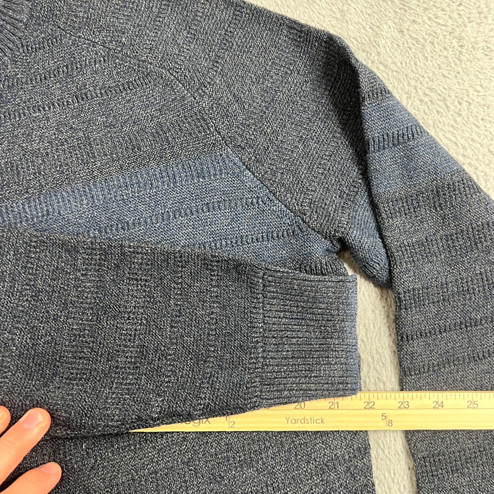 Smartwool SmartWool Mens L Sweater Ripple Ridge Stripe Half Zip Blue Pullover Wool Blend Zip Logo Zipper Accents 1/2 Zip Size US L / EU 52-54 / 3 - 4 Thumbnail