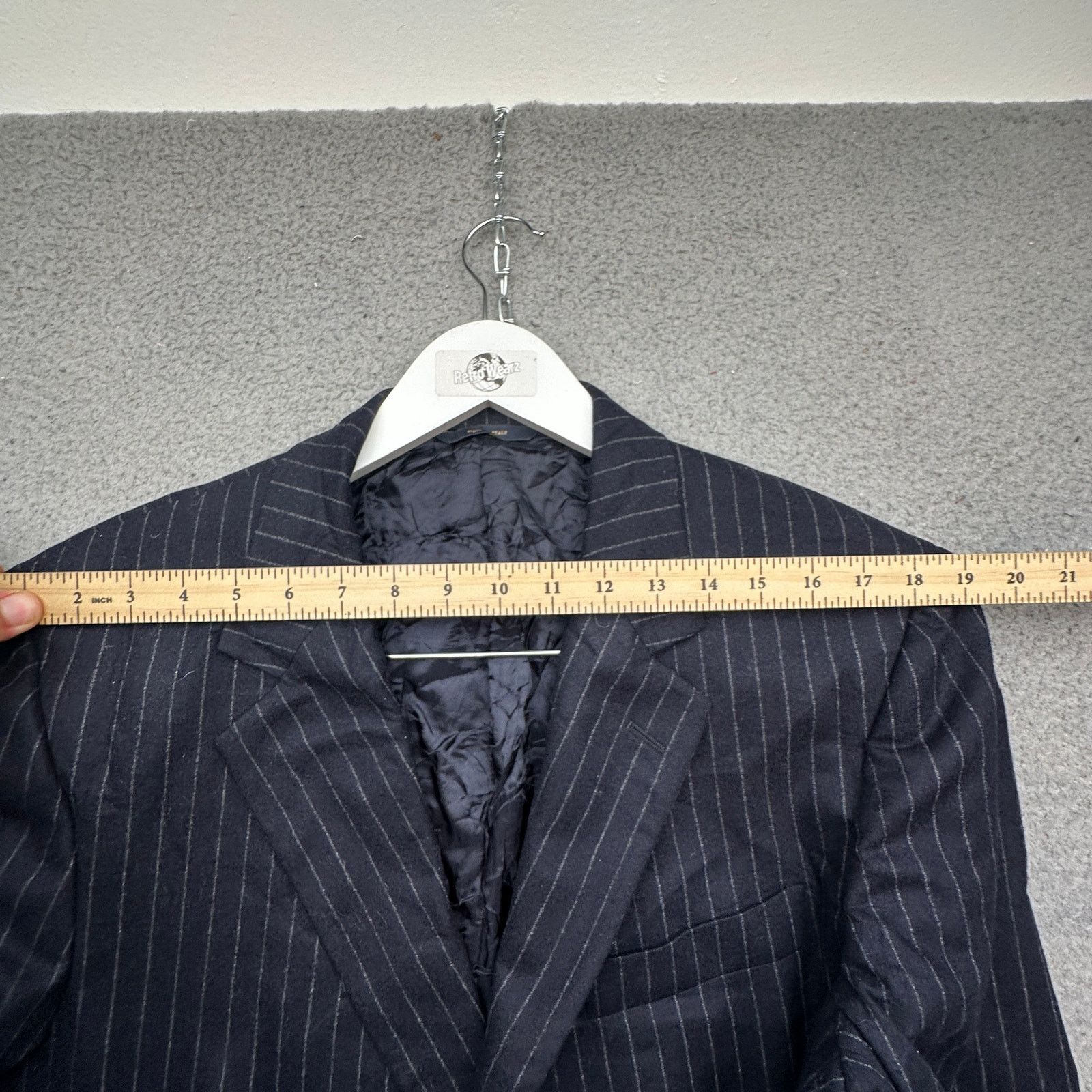 Brooks Brothers Brooks Brothers Pinstripe Wool Jacket 42 Long Navy Italy Size US L / EU 52-54 / 3 - 6 Thumbnail
