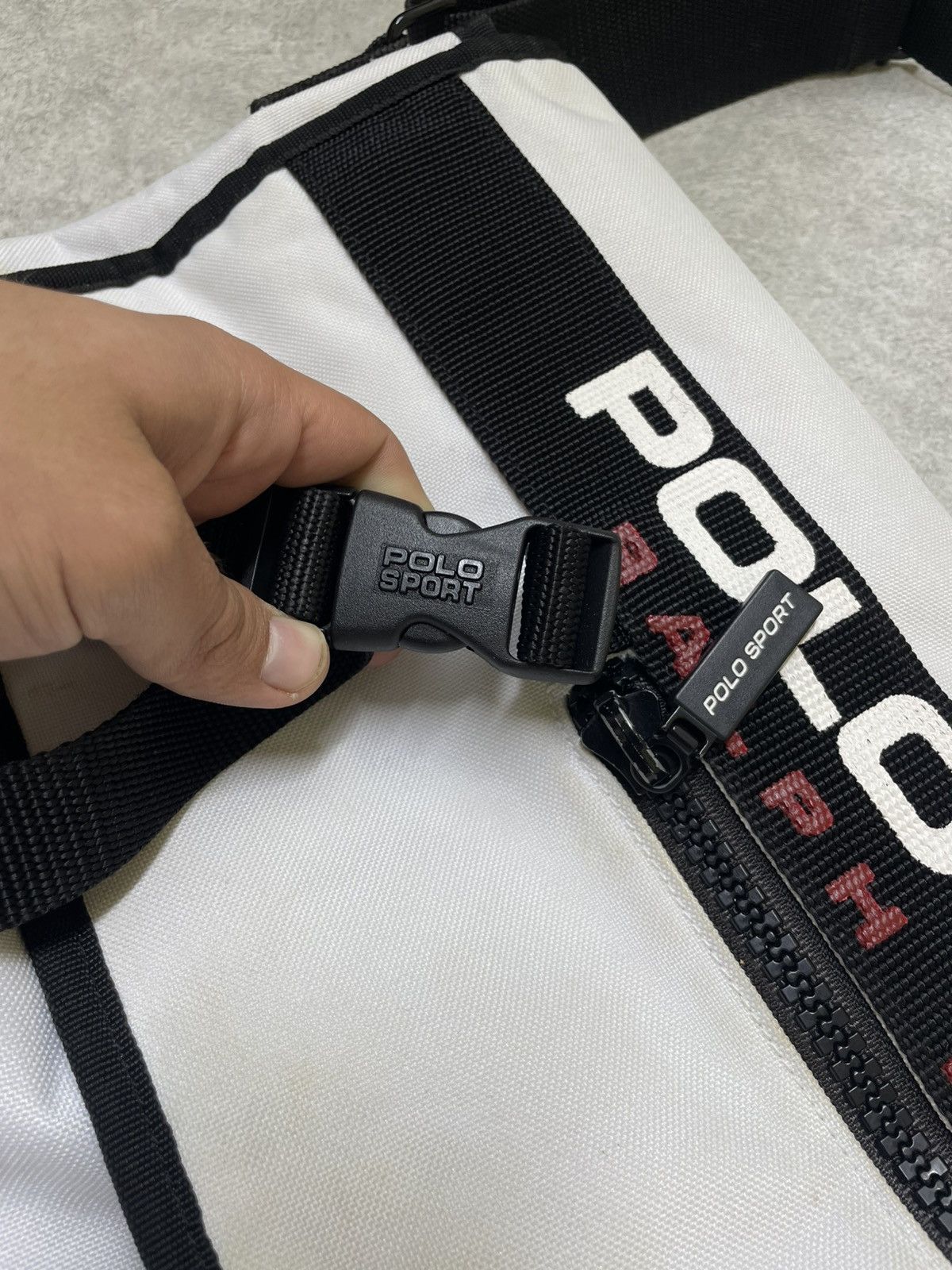 Japanese Brand × Polo Ralph Lauren × Vintage Polo Sport Ralph Lauren Tactical Messenger Bag — Clean White Size ONE SIZE - 3 Thumbnail
