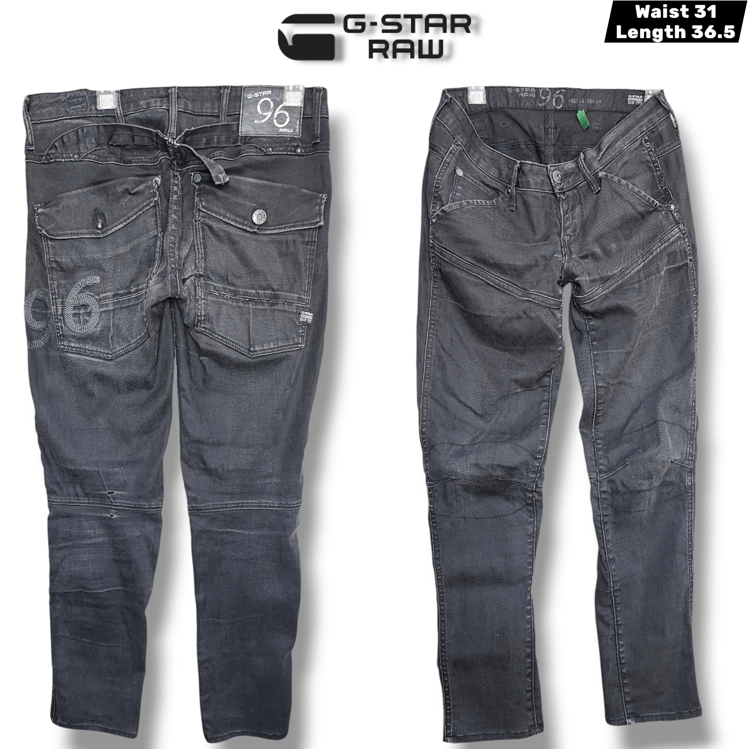 G-Star Mens G Star Raw 96 Denim Stretch Jeans Low Rise Size US 31 - 1 Thumbnail