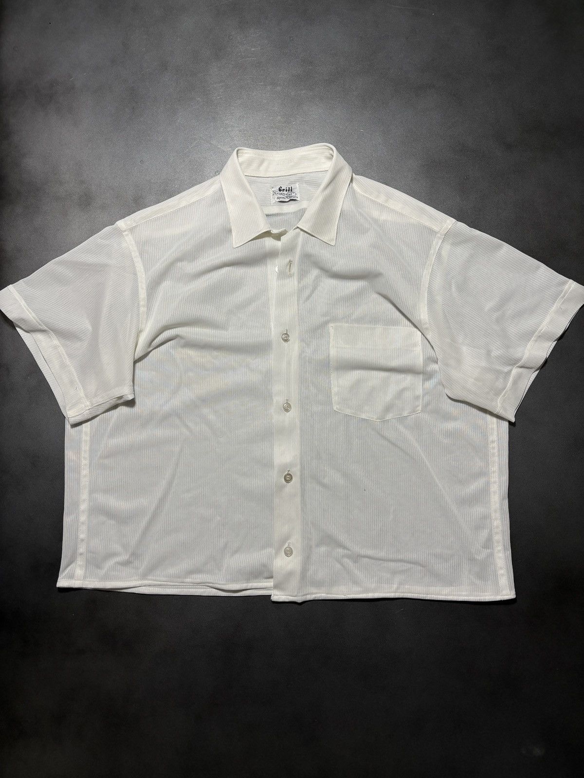 Vintage 1940s Sheer Shirt True Vintage Brill Terylene Shortsleeve Size US S / EU 44-46 / 1 - 3 Thumbnail