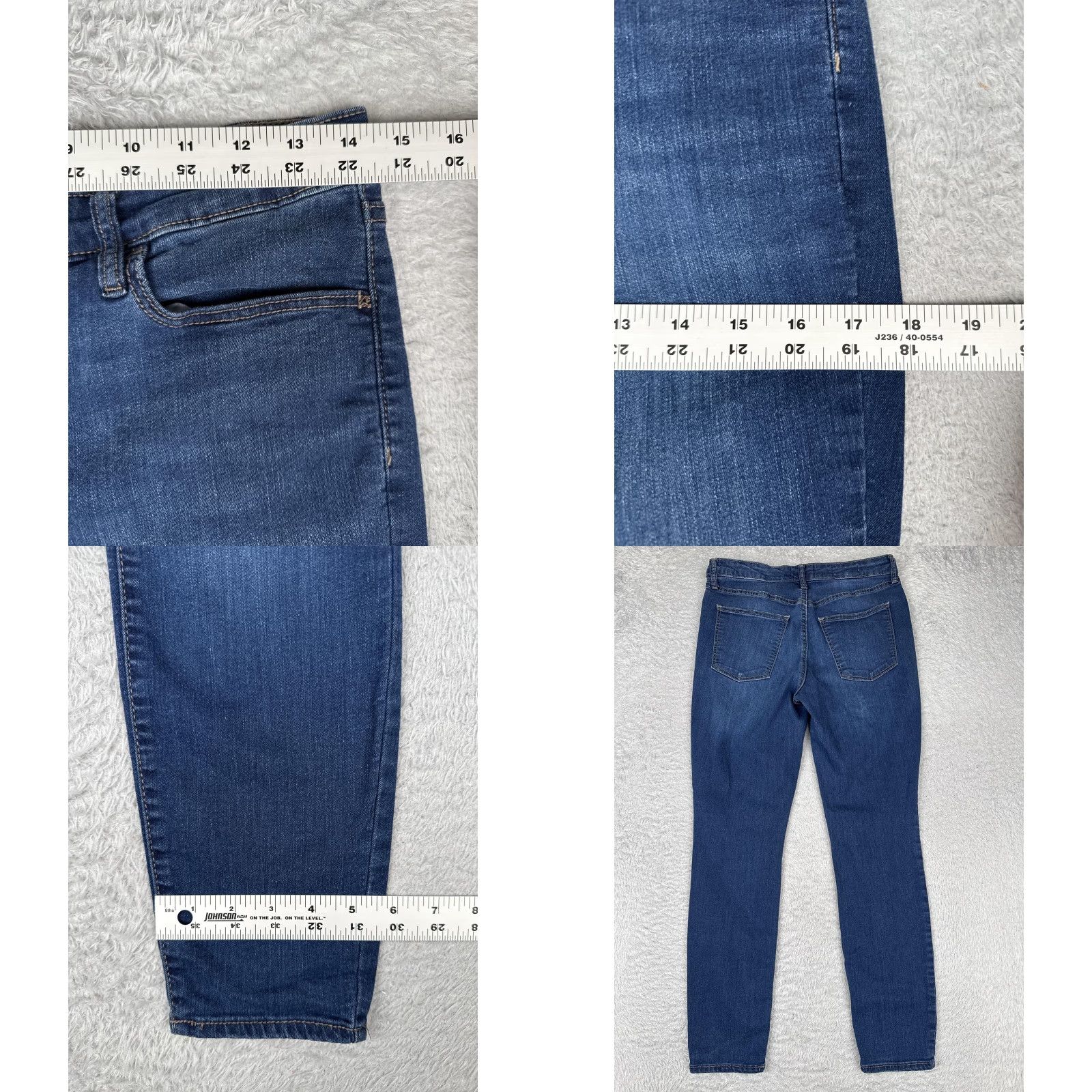 Vintage Universal Thread Jeans Women 28x28 Blue Mid Rise Skinny Stretch Denim Dark Wash 90s Size 28" / US 6 / IT 42 - 9 Thumbnail