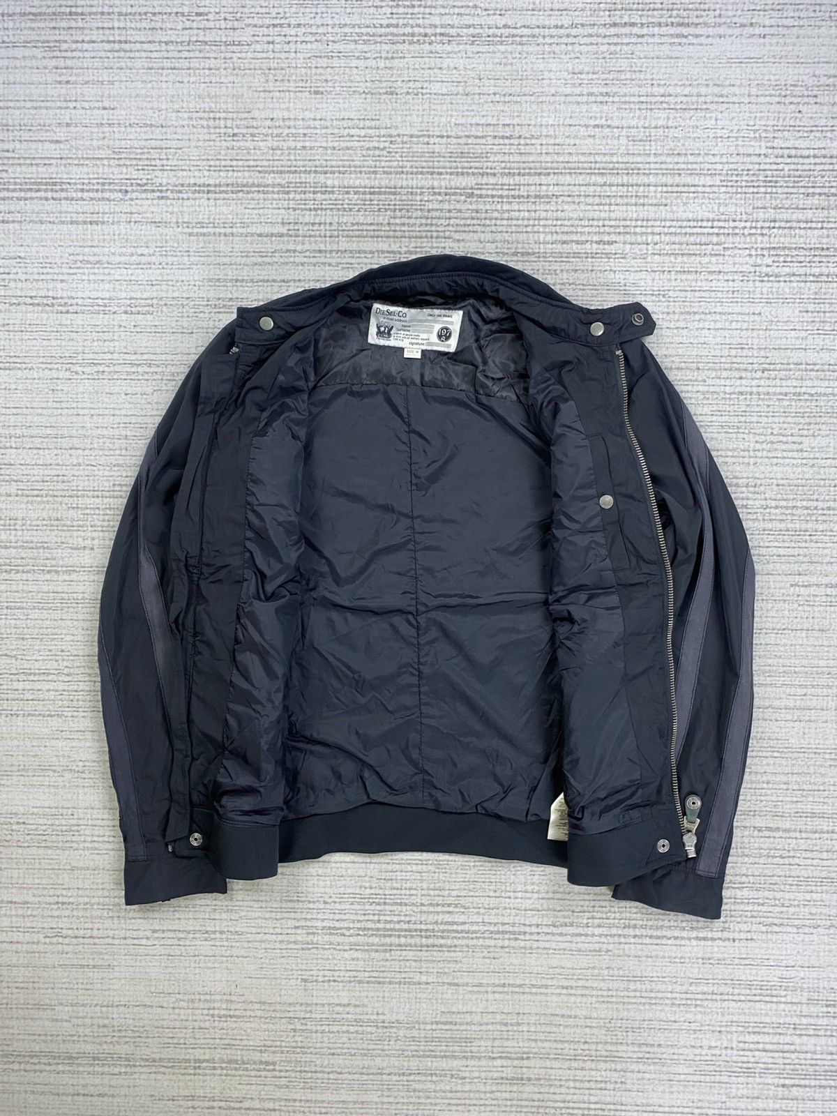 Diesel × Japanese Brand × Vintage Vintage Diesel.Co Slim Stripe Fullzip Biker Jacket Size US M / EU 48-50 / 2 - 8 Thumbnail
